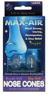 Max-Air Nose Cones Clear, Anti-Snoring Airway Relief, Large, 2/Package - Max-Air Nose Cones Clear - Image 1