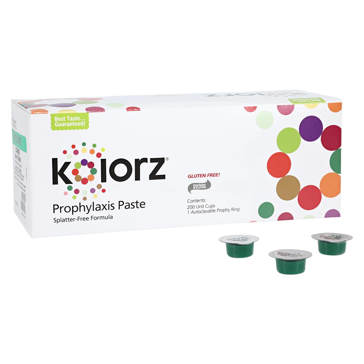 Kolorz Prophy Paste, Coarse Grit, Triple Mint, Unit-Dose Cups, 200/Box, 788403 - Kolorz Prophy Paste Triple Mint Coarse Grit 200Pk - Image 1