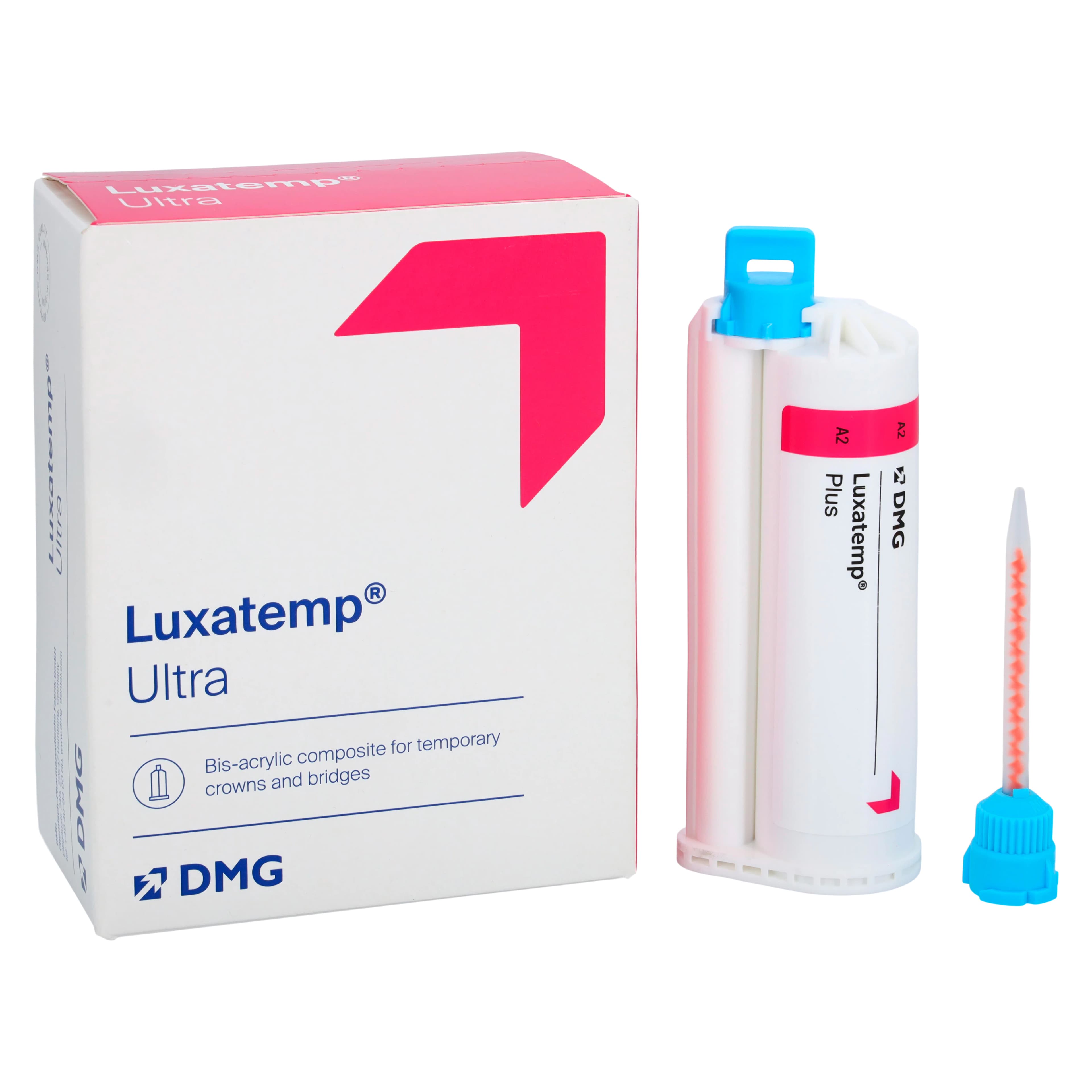 Luxatemp Automix Plus Temporary Crown & Bridge Material, Cartridge Refill, Shade A2, 76 g, 1 Cartridge + 15 Tips, 110402 - Luxatemp Automix Plus Temporary C&B Material, Cartridge Refill, 76 g, A2, 1/Pk, 110402 - Image 1