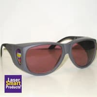 Kentek Laser Eyewear for Diode 810nm, Pink Lens, Large, Black Frame, Reusable with Case & Cleaning Cloth - Laser Eyewear Diode 810 Pink - Image 1