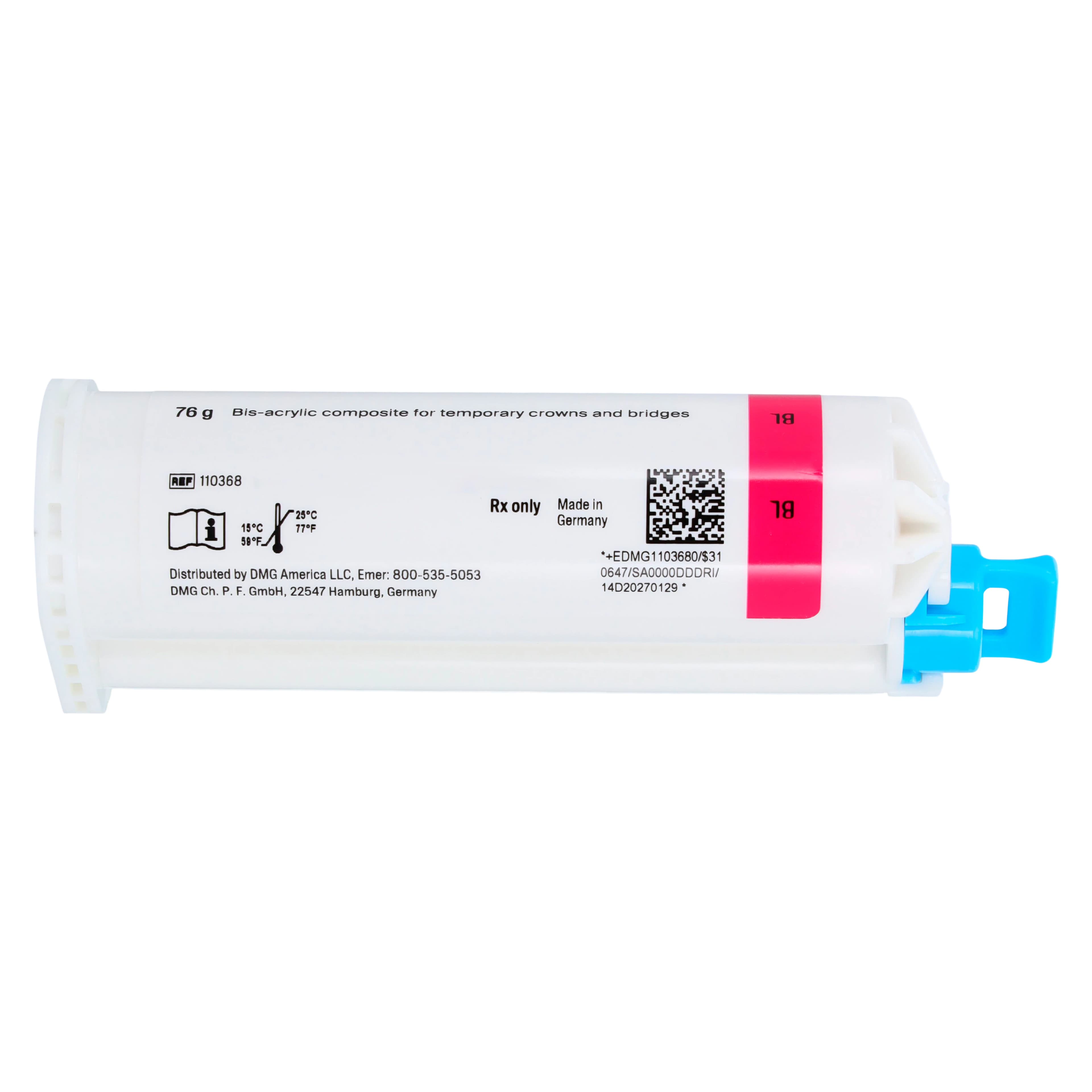 Luxatemp Automix Plus Temporary Crown & Bridge Material, Cartridge Refill, 76 g, Bleach Light, 1/Pk, 110368 thumbnail 3