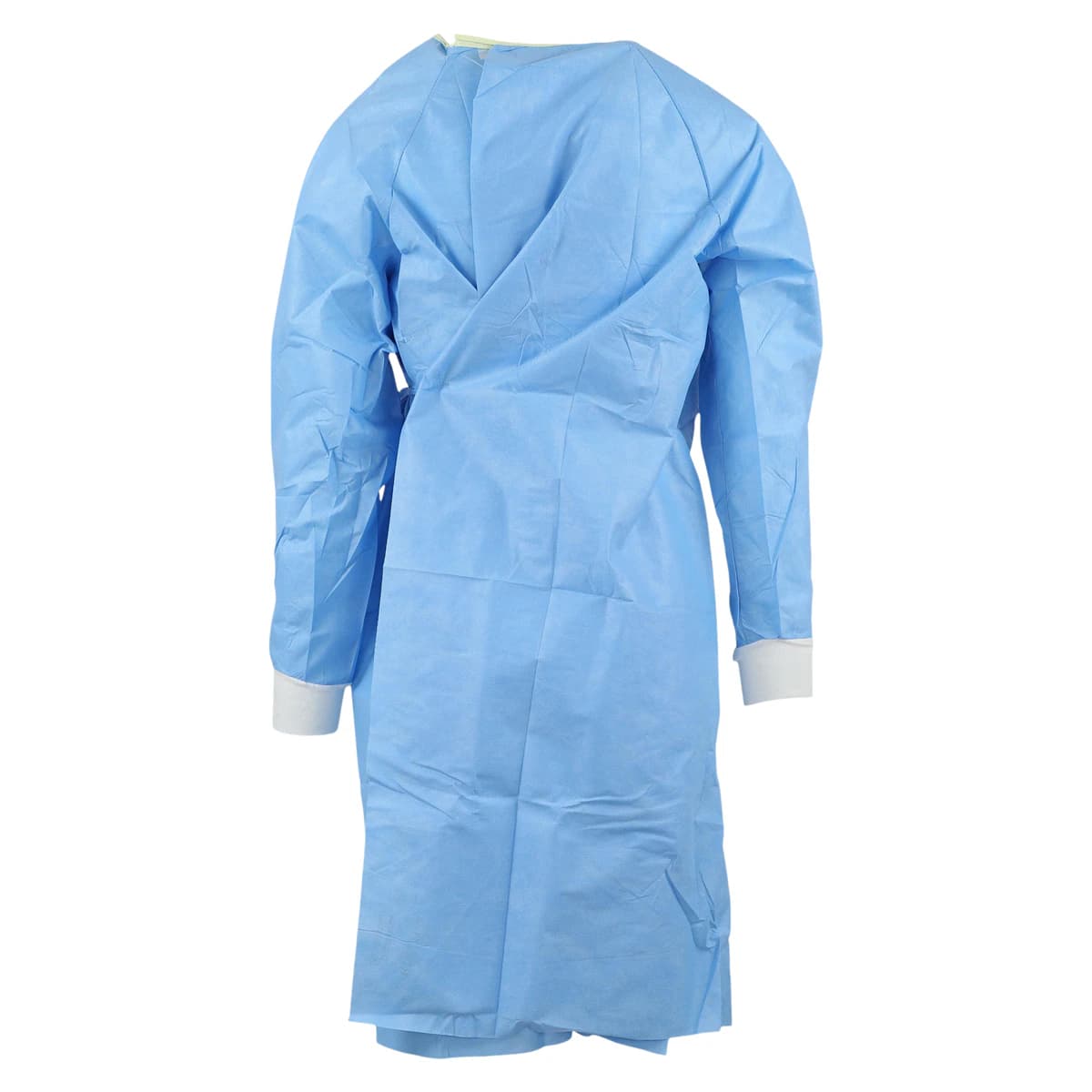 Halyard Ultra Disposable Non-Reinforced Surgical Gown, SMS Fabric, 2XL, Blue/Yellow Neckband, Hook & Loop Neck, Raglan Sleeves, 28/Case thumbnail 3