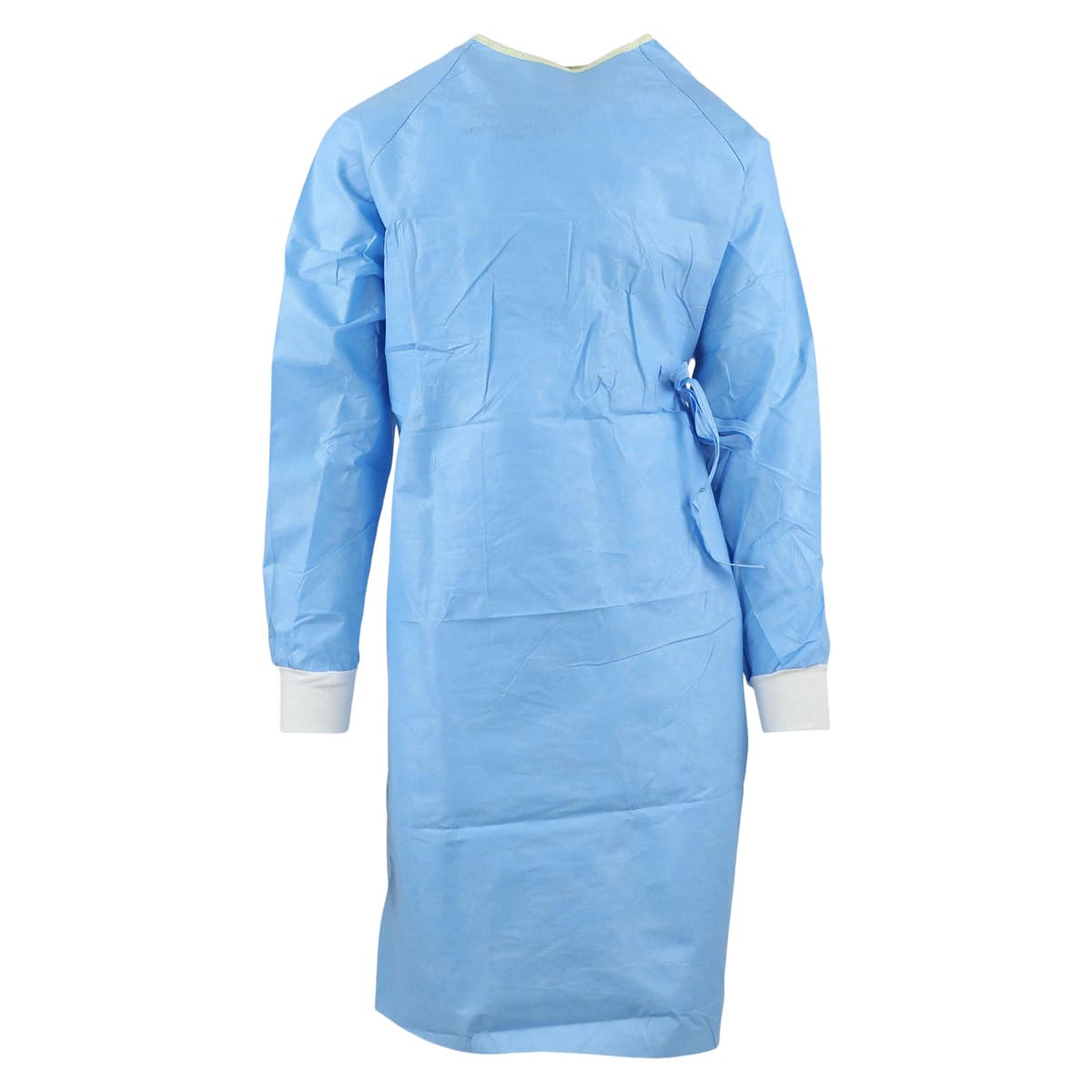 Halyard Ultra Disposable Non-Reinforced Surgical Gown, SMS Fabric, 2XL, Blue/Yellow Neckband, Hook & Loop Neck, Raglan Sleeves, 28/Case - Surg Gowns Ult-standard AAMI3 - Image 1