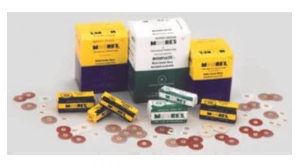 E.C. Moore Magnum Snap-On Brass Center Discs, Silicon Carbide, Fine Grit, 7/8", 100/Box - Moore BC Disc Magnum 7/8" - Image 1