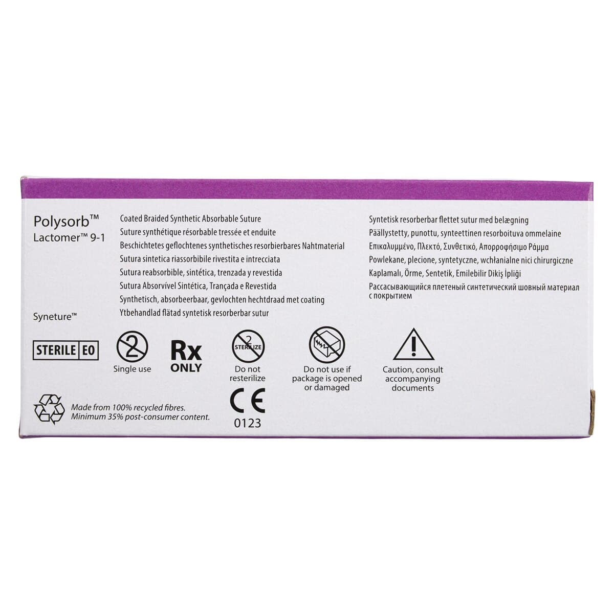 Medtronic Polysorb Absorbable Suture, 4-0, 18", P-11 Premium Reverse Cutting 3/8 Circle Needle 16mm, Undyed, 12/Case thumbnail 7