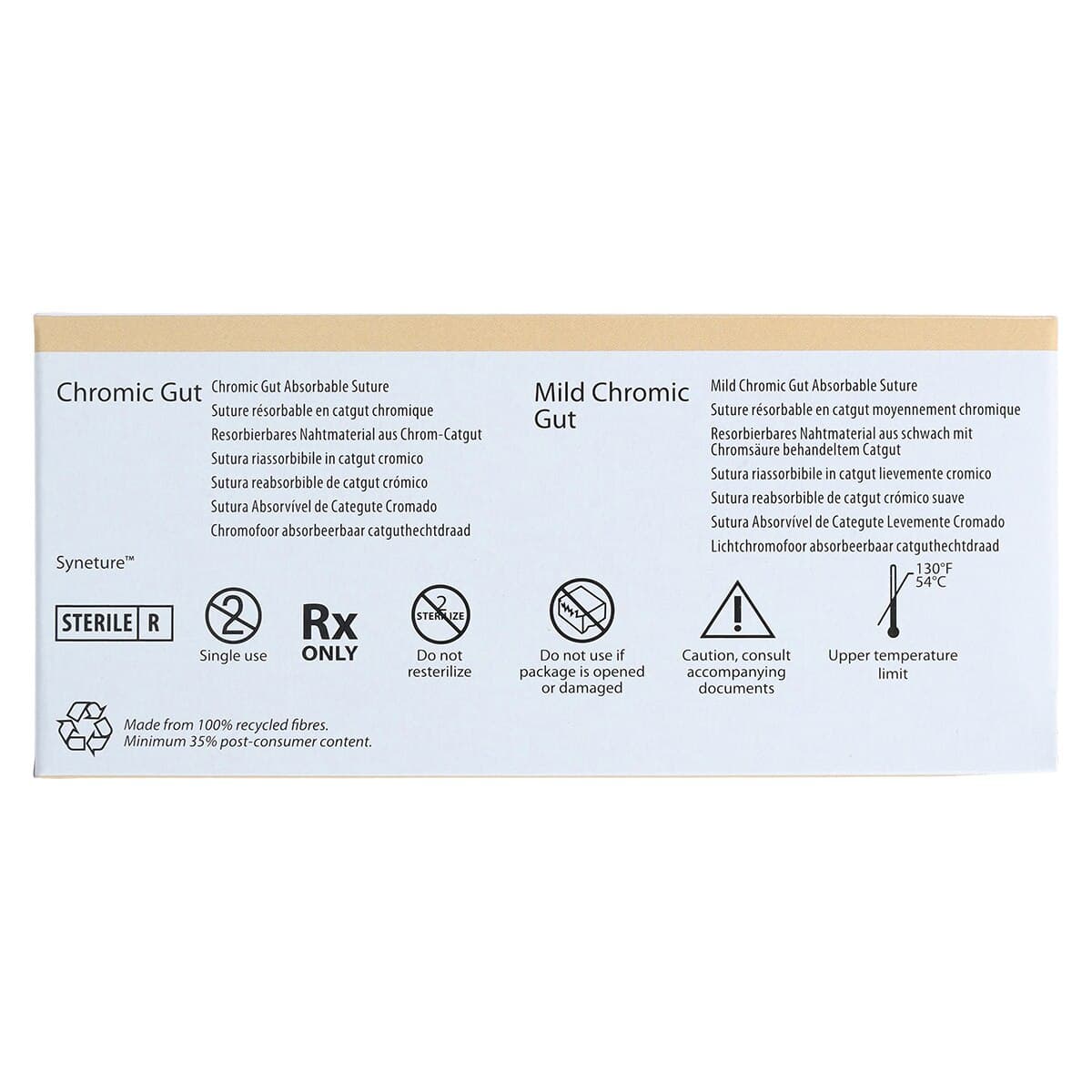 Surgigut Chromic Gut Suture, 4-0, 18", P-12 Premium Reverse Cutting 3/8 Circle Needle 19mm, Undyed, 12/Package thumbnail 6