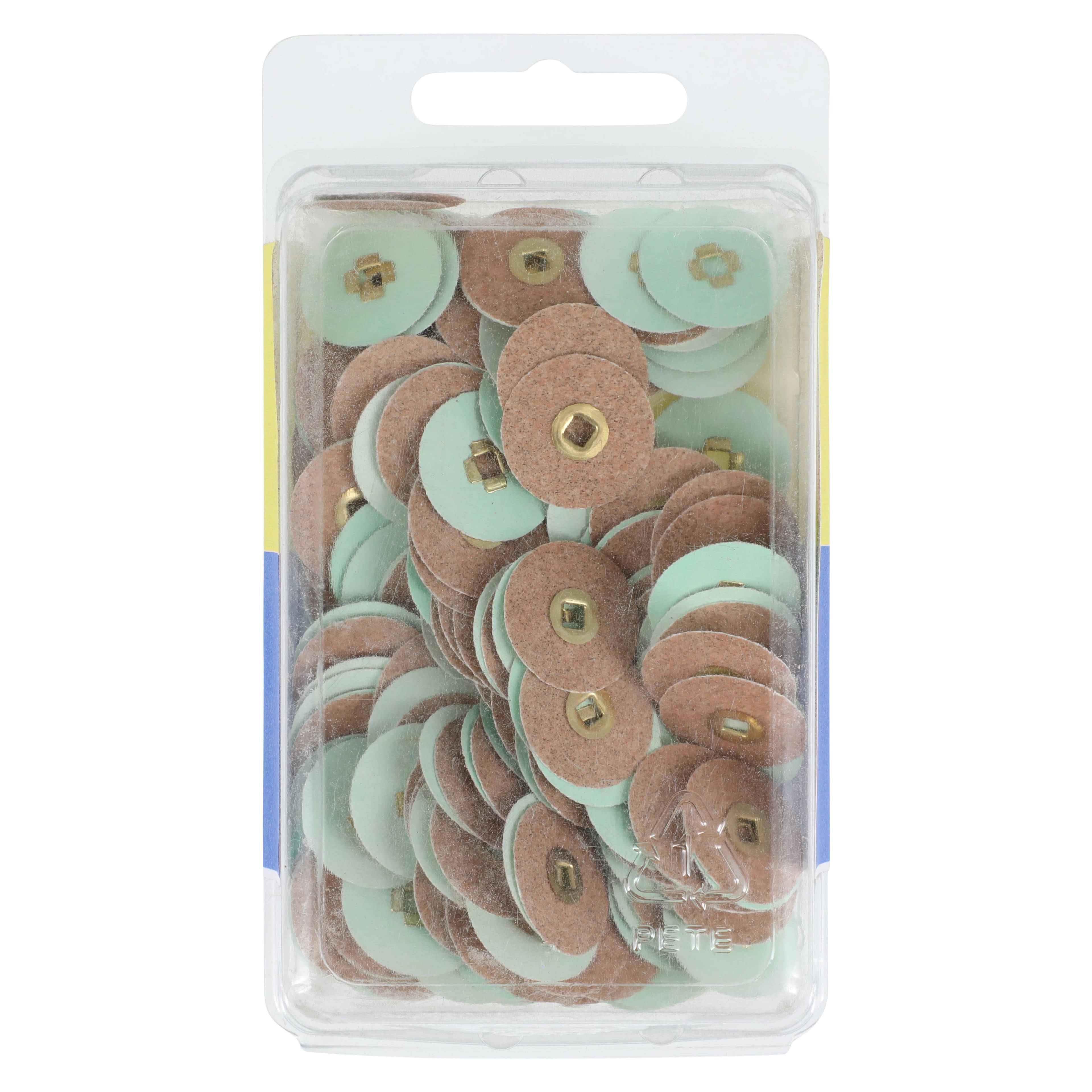E.C. Moore Garnet Abrasive Paper Discs, Brass Center, 3/4", Fine Grit, 200/Box thumbnail 2