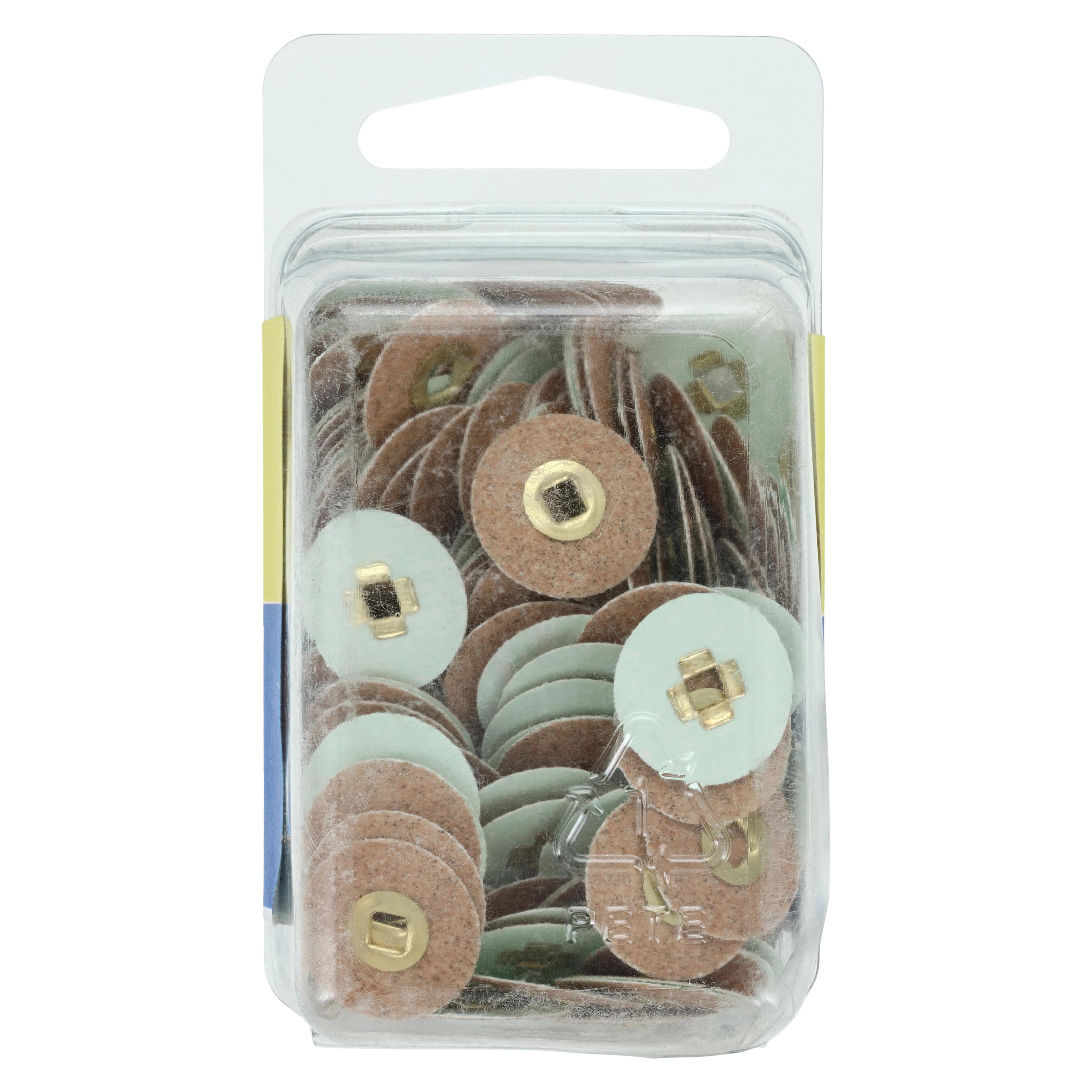 E.C. Moore Brass Center Paper Snap-On Discs, 5/8" Garnet Fine, 200/Box, BC-58-GFBB thumbnail 2