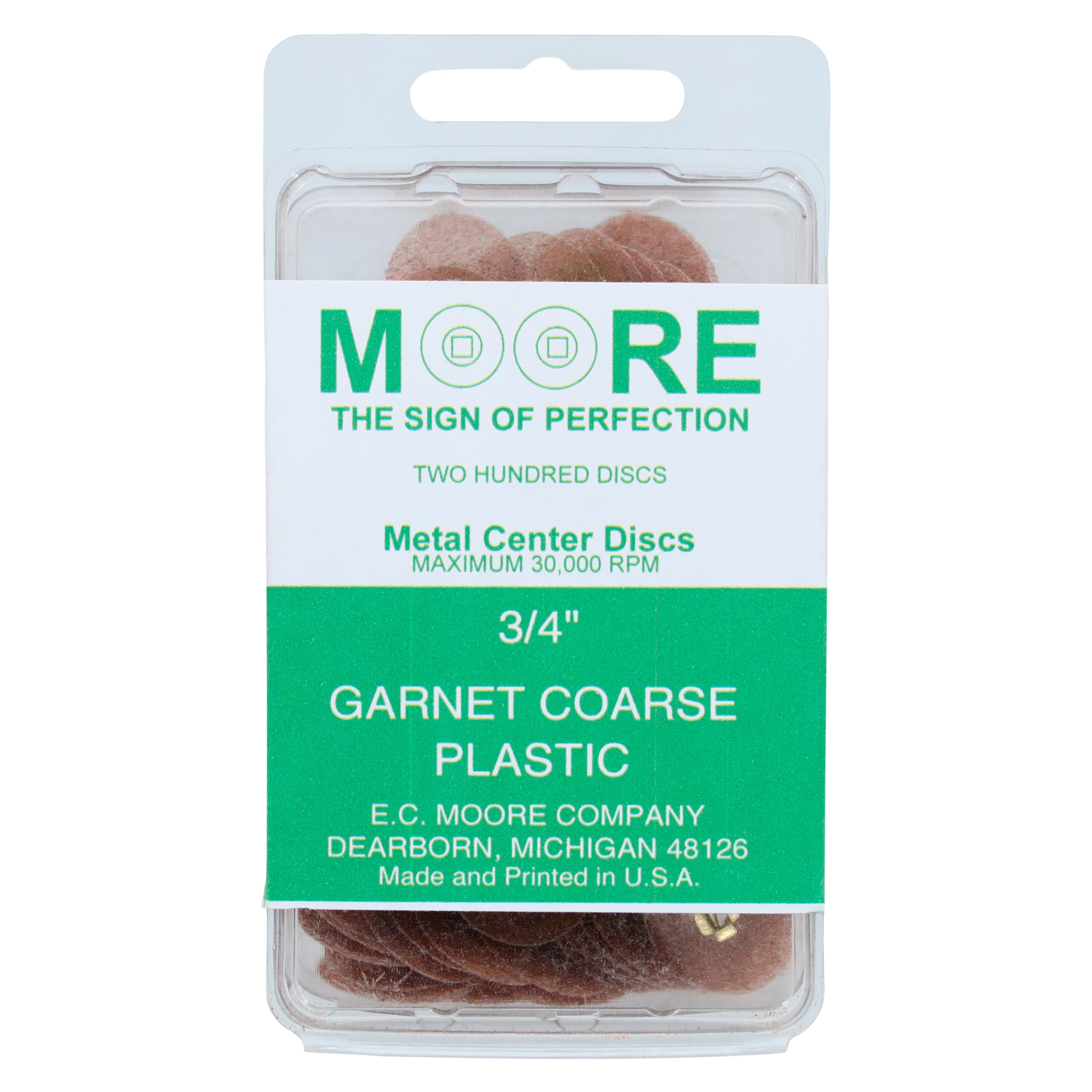 E.C. Moore Brass Center Plastic Discs, Garnet Coarse, 3/4", 200/Pk, BC-34-GCPBB thumbnail 2