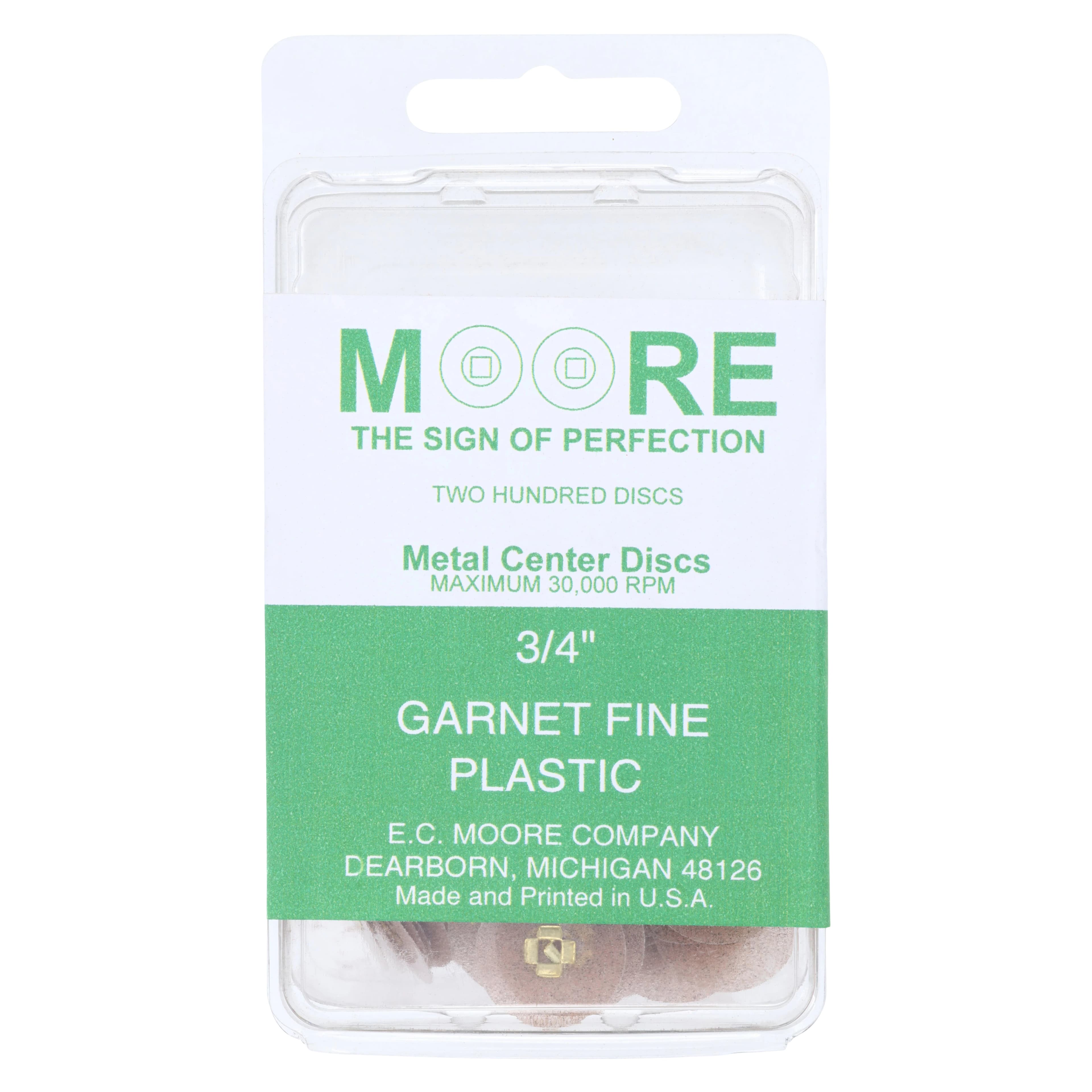 E.C. Moore Plastic Snap-On Discs, Brass Center, Garnet, Fine, 3/4", 200/Box, BC-34-GFPBB - Plastic Discs Brass Center Garnet Fine 3/4" 200/Pk - Image 1
