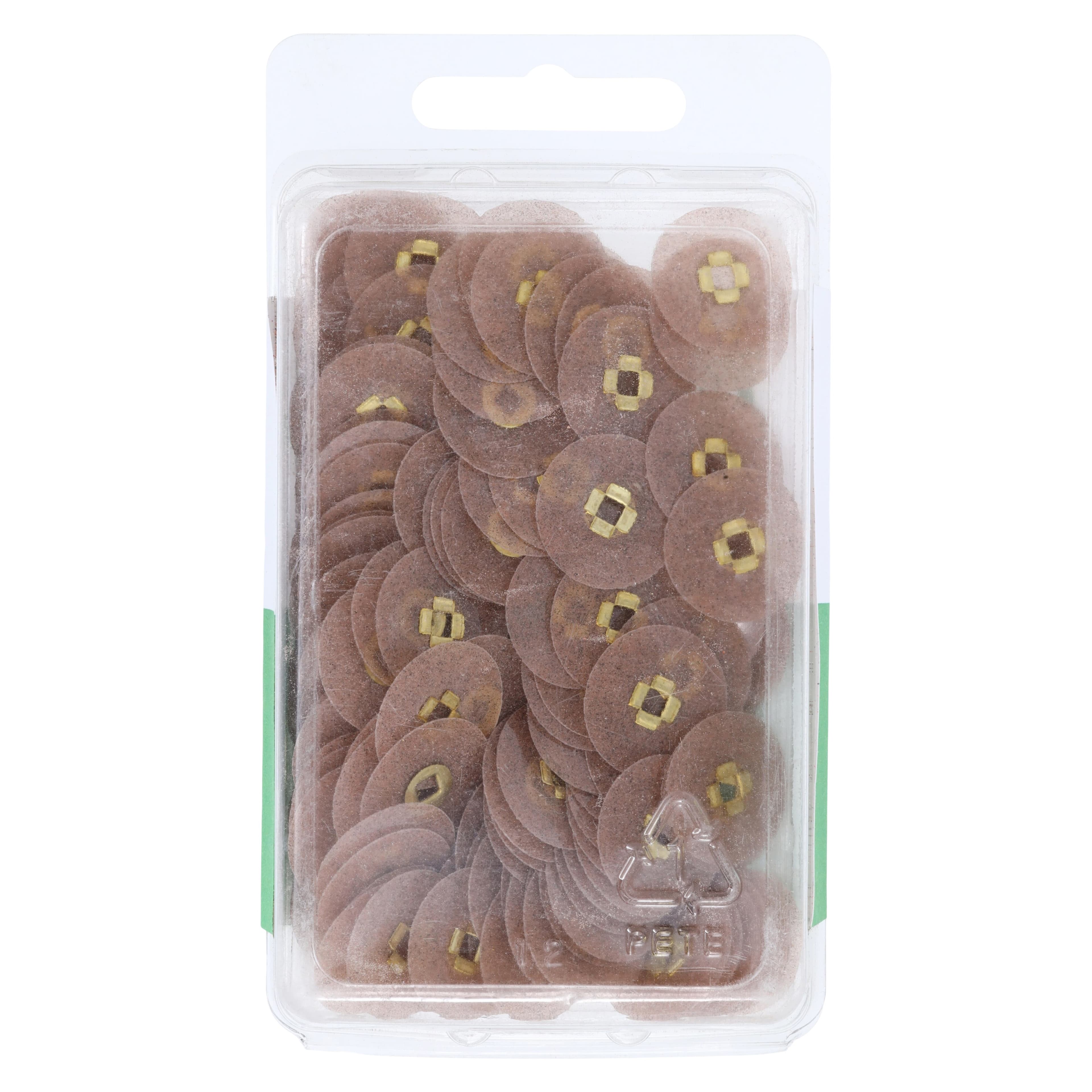 E.C. Moore Plastic Snap-On Discs, Brass Center, Garnet, Fine, 3/4", 200/Box, BC-34-GFPBB thumbnail 2