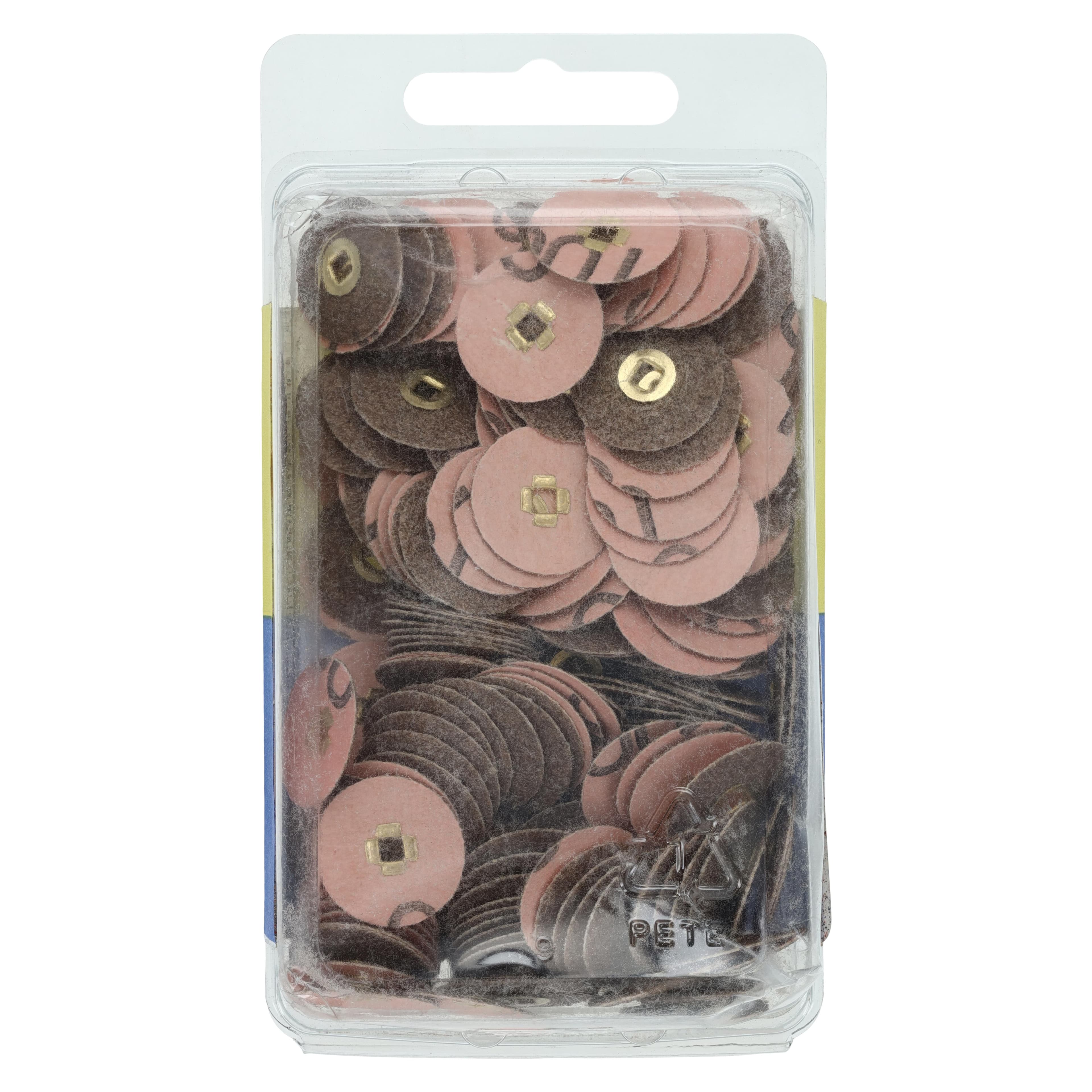 E.C. Moore Paper Snap-On Discs, Brass Center, 3/4", Coarse Sand, 200/Box, BC-34-SCBB thumbnail 2