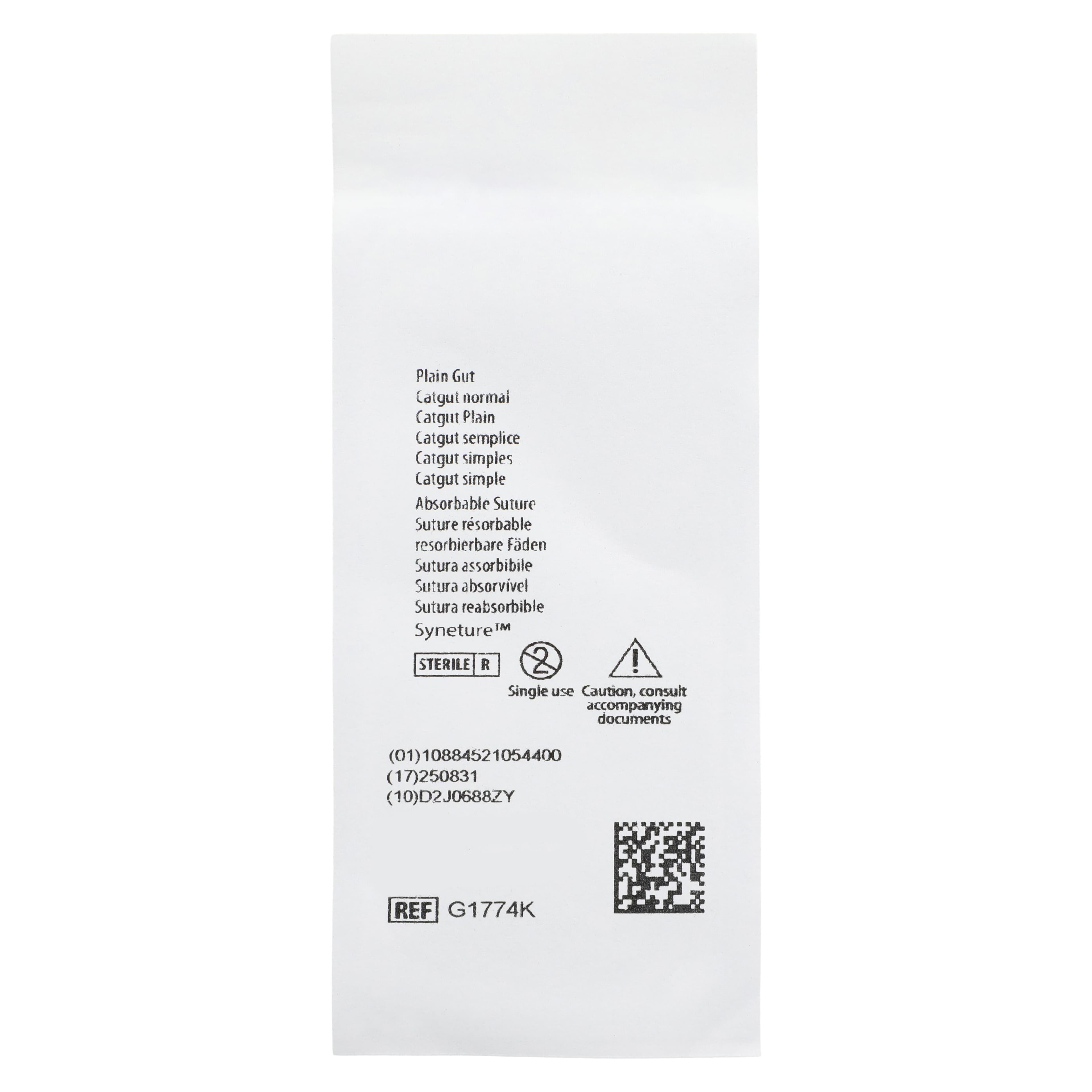 Surgigut Suture Plain Gut Monofilament 6-0, 18" Absorbable, HE-1 Reverse Cutting 3/8 Circle Needle 11mm, Uncoated Undyed, 12/Case thumbnail 4