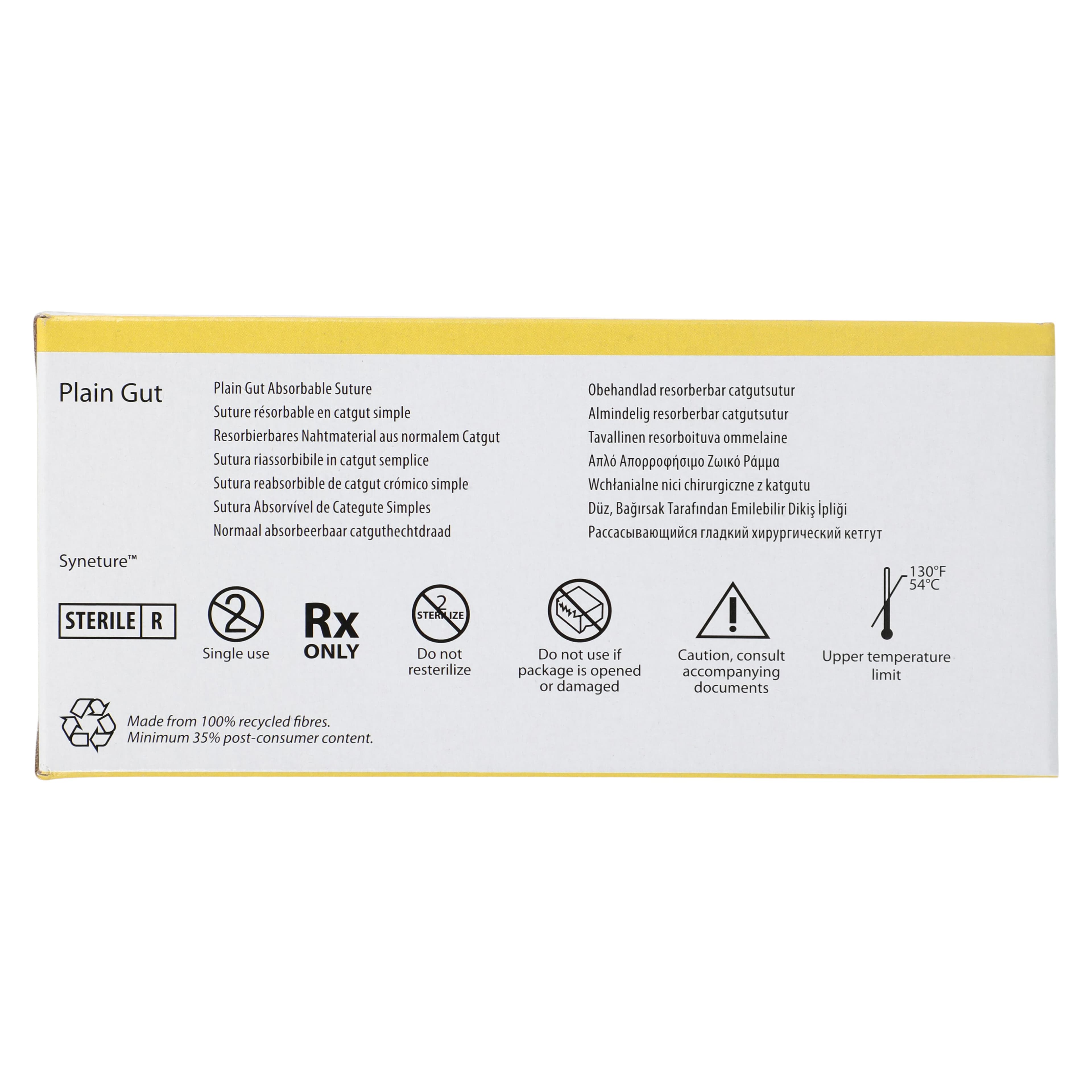 Surgigut Suture Plain Gut Monofilament 6-0, 18" Absorbable, HE-1 Reverse Cutting 3/8 Circle Needle 11mm, Uncoated Undyed, 12/Case thumbnail 6