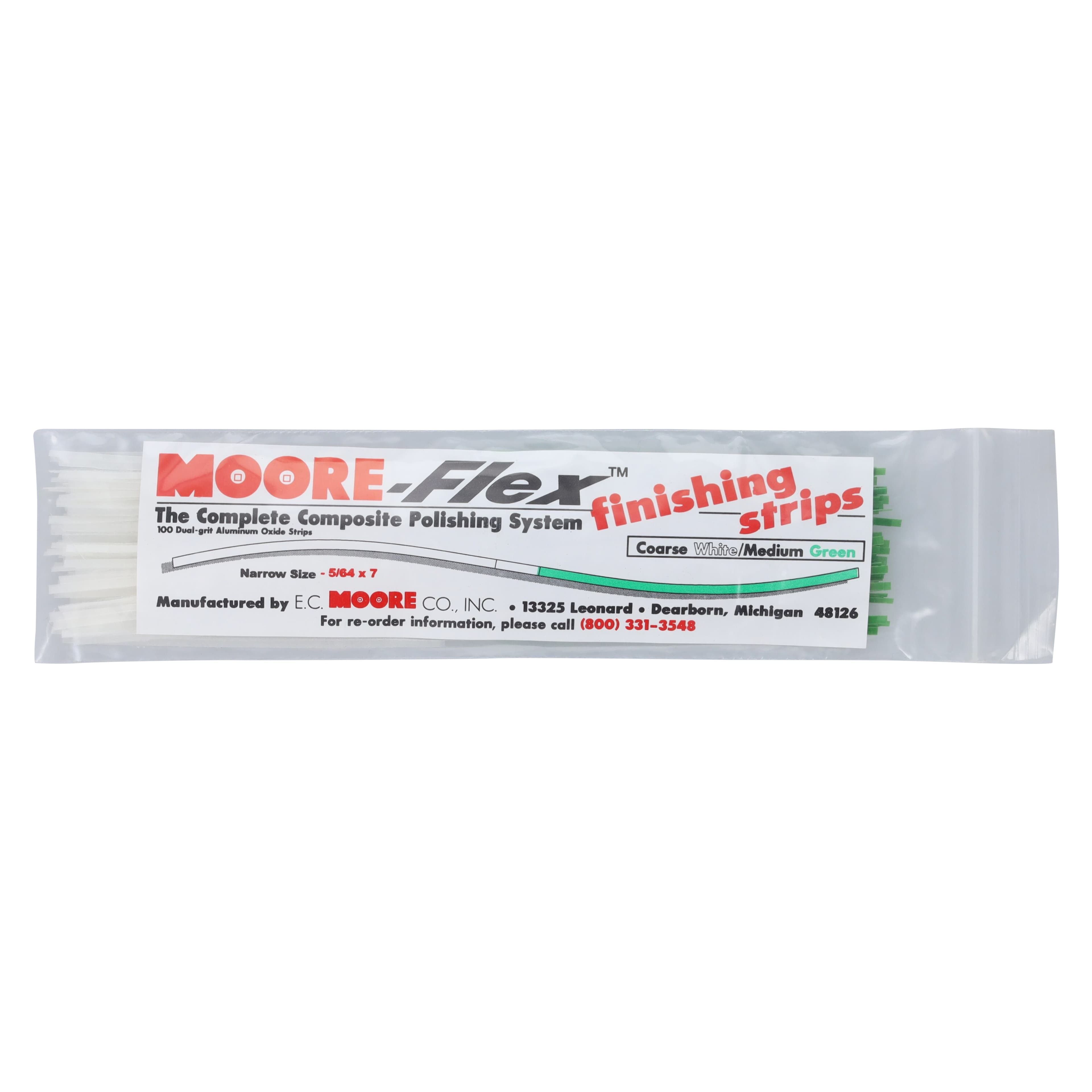E.C. Moore Moore-Flex X-Narrow Finishing Strips, Coarse/Medium, Aluminum Oxide, 100/Box, FS-GMO-NF thumbnail 2