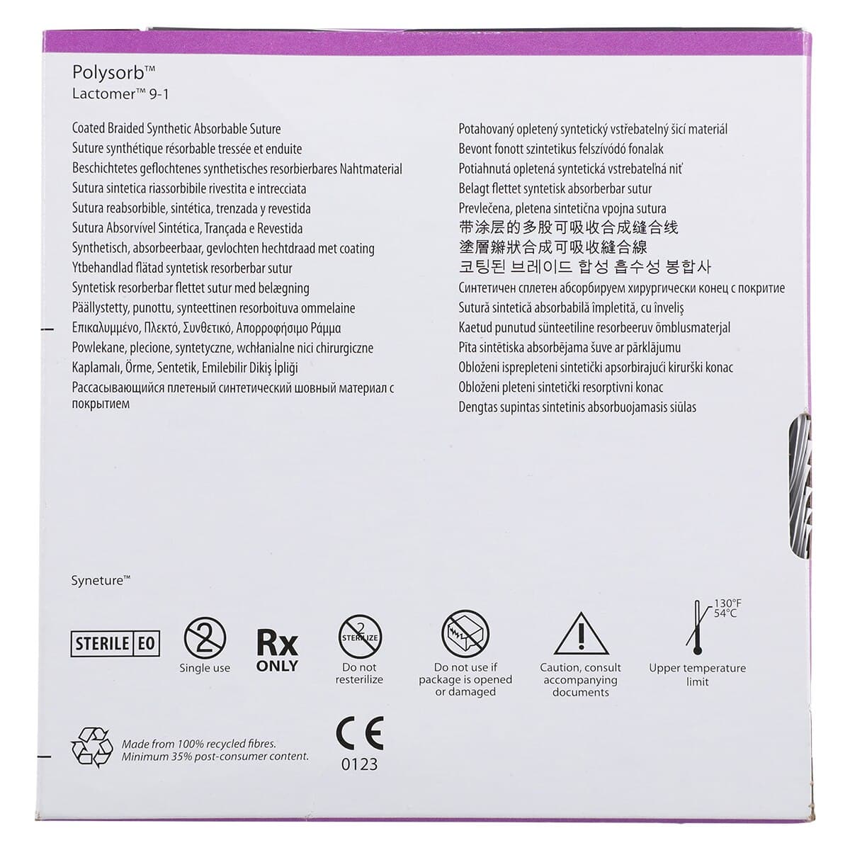 Medtronic Polysorb Suture, 2-0, 30" Polyester Braid, Absorbable, GS-21, Taper Point 1/2 Circle Needle 37mm, Coated, Undyed, 36/Case thumbnail 6