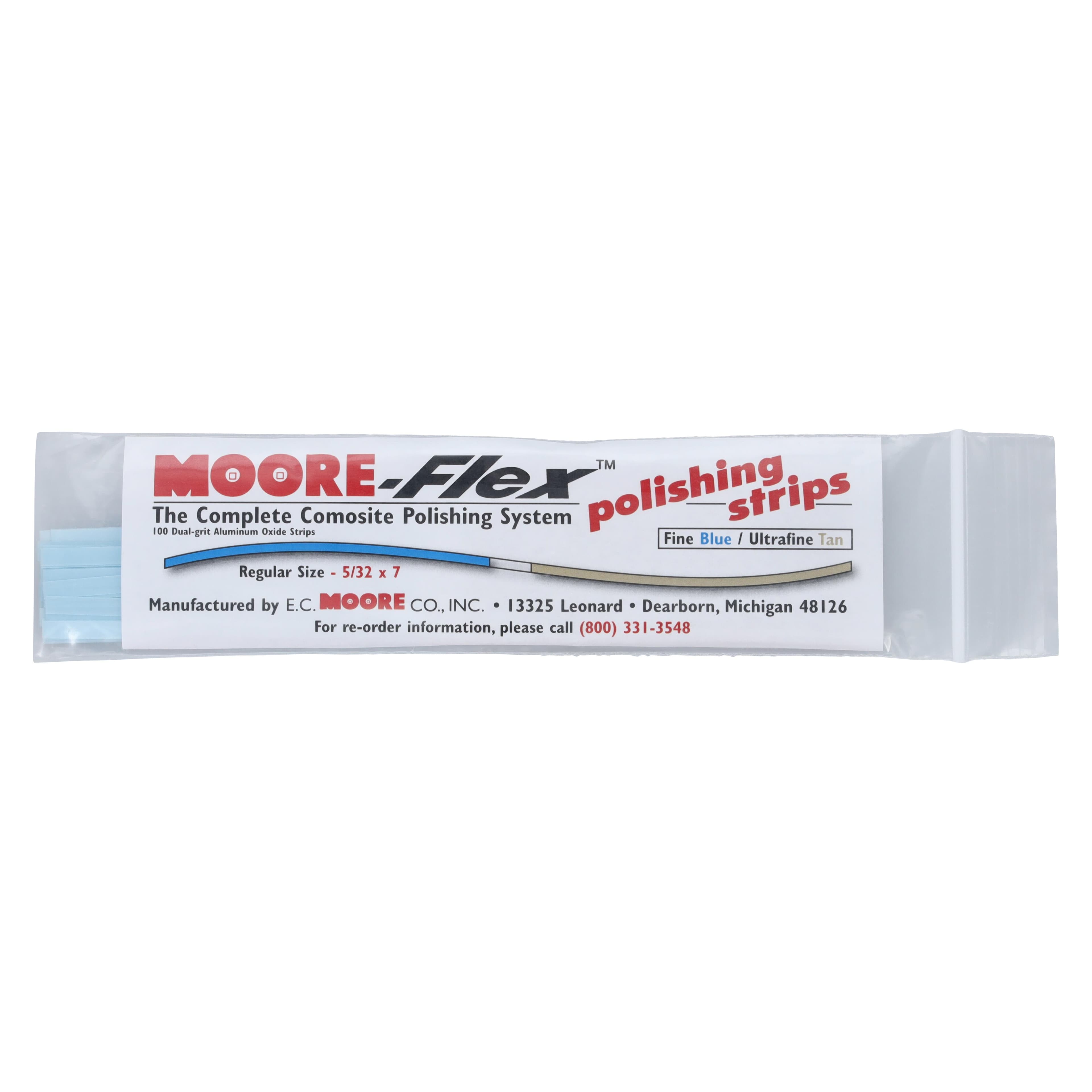 E.C. Moore Moore-Flex Polishing Strips, Regular, Fine/Ultra, 7" x 5/32", 100/Box, FS-GMO-RP thumbnail 2