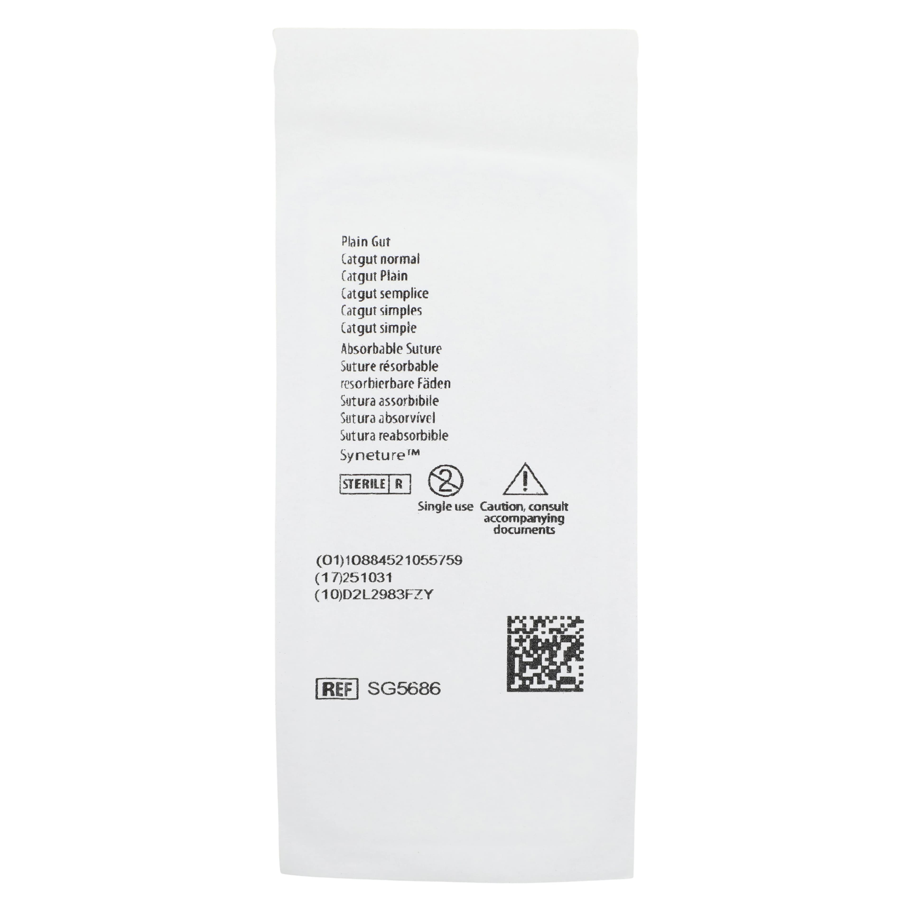 Surgigut Suture Plain Gut Monofilament 5-0, 18", Absorbable, P-13 Premium Reverse Cutting 3/8 Circle Needle 13mm, Uncoated, Undyed, 12/Case thumbnail 3