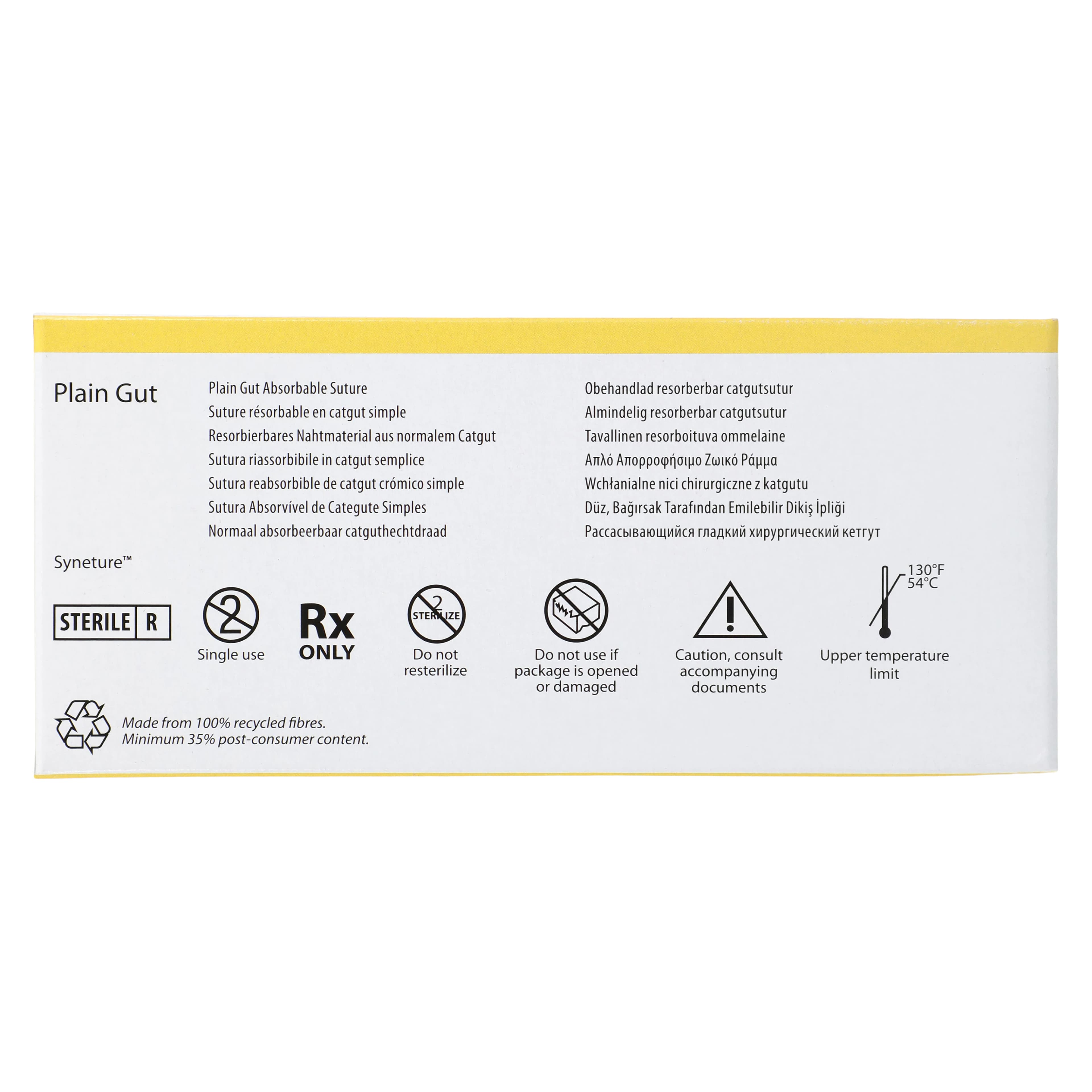 Surgigut Suture Plain Gut Monofilament 5-0, 18", Absorbable, P-13 Premium Reverse Cutting 3/8 Circle Needle 13mm, Uncoated, Undyed, 12/Case thumbnail 5