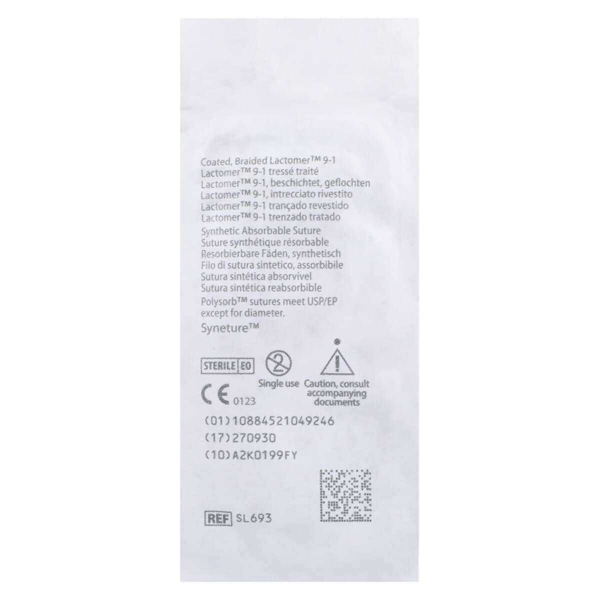 Medtronic Polysorb Absorbable Suture, 3-0, 30" Polyester Braid, C-14 Reverse Cutting 3/8 Circle Needle 24mm, Undyed, 36/Case thumbnail 4