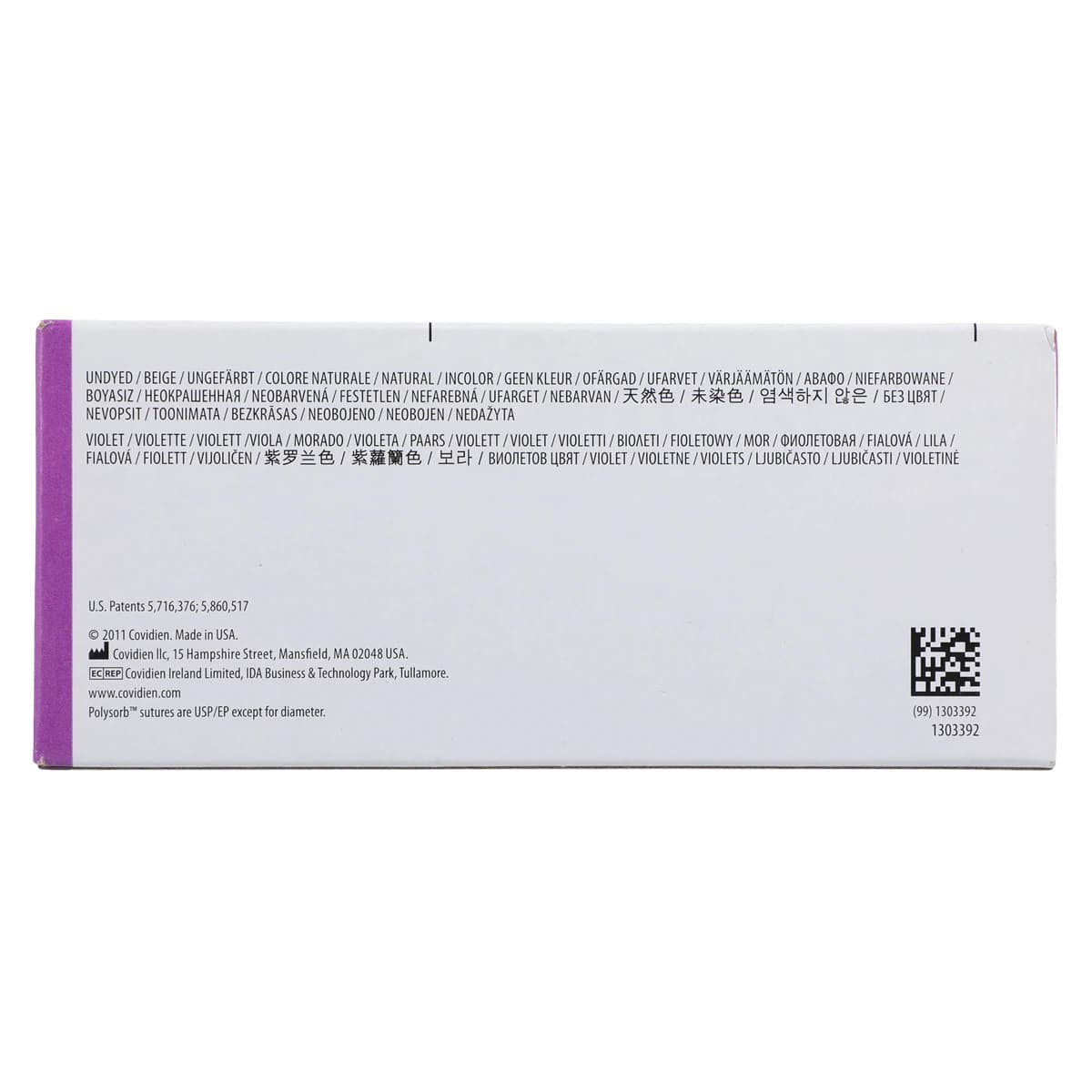 Medtronic Polysorb Absorbable Suture, 3-0, 30" Polyester Braid, C-14 Reverse Cutting 3/8 Circle Needle 24mm, Undyed, 36/Case thumbnail 7