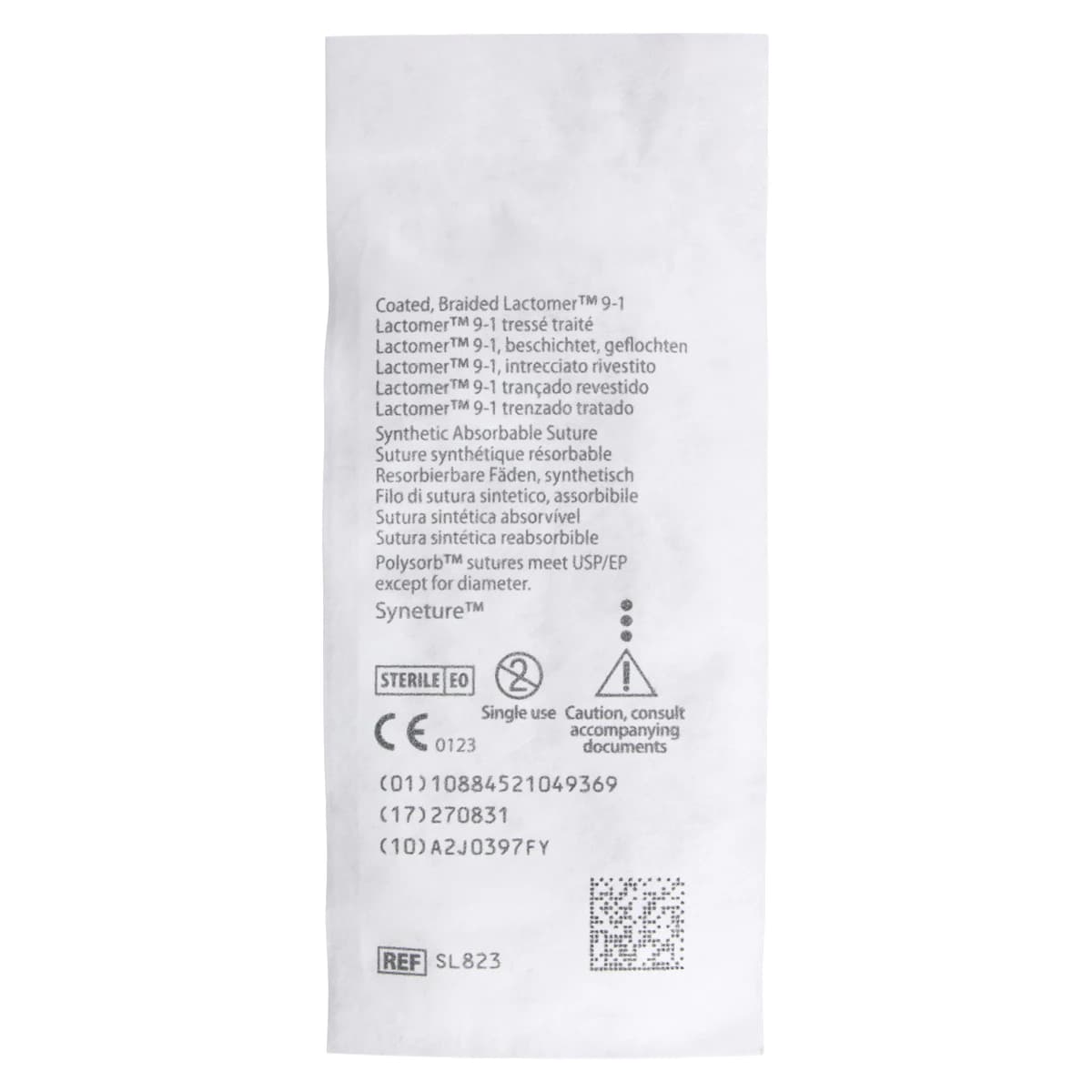 Medtronic Polysorb Absorbable Suture, 2-0, 30" Polyester Braid, C-14 Reverse Cutting 3/8 Circle Needle 24mm, Undyed, 36/Case thumbnail 4
