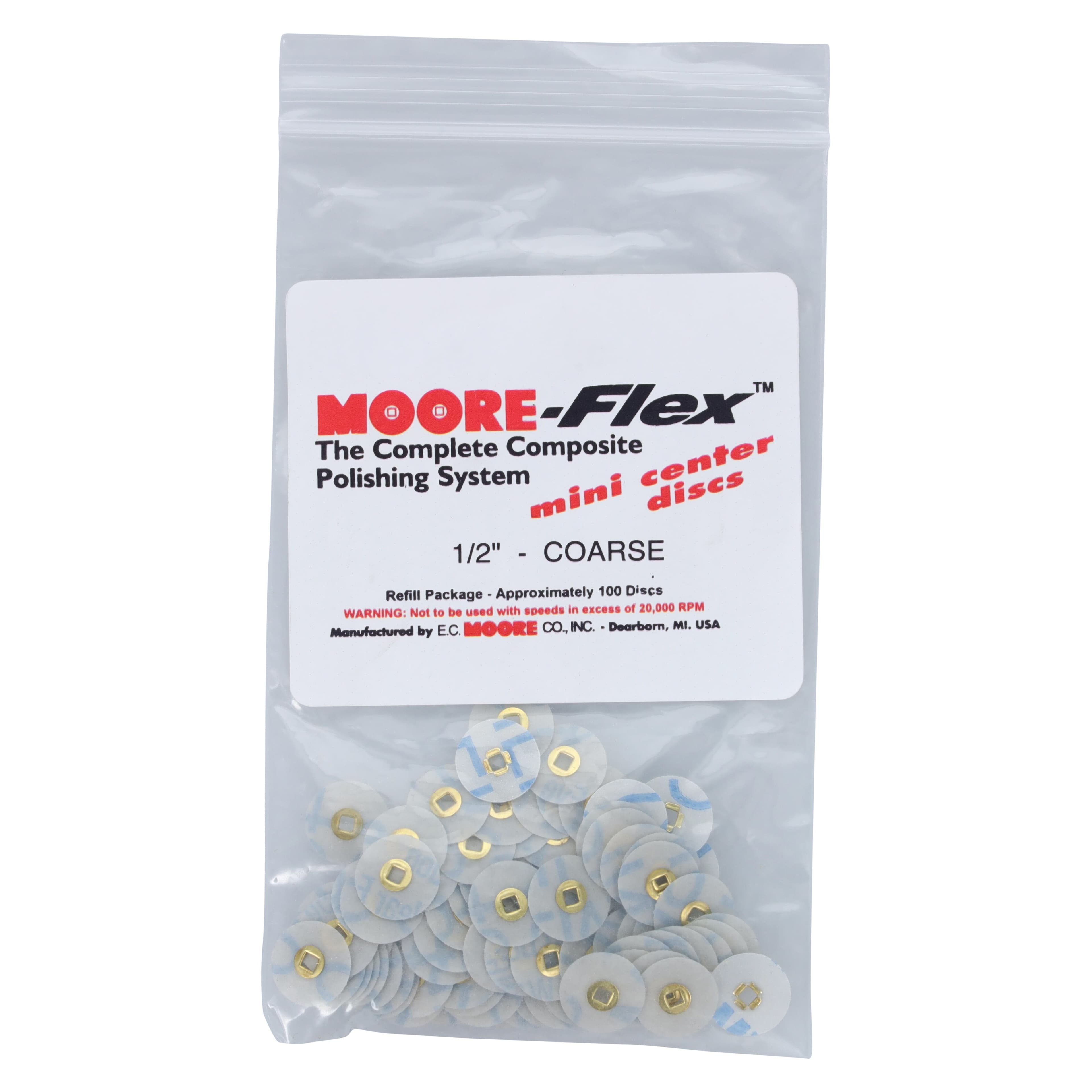 E.C. Moore Moore-Flex Mini Interproximal Finishing Discs, 1/2" Coarse, White, 100/Box, BC-12-1C4 thumbnail 3