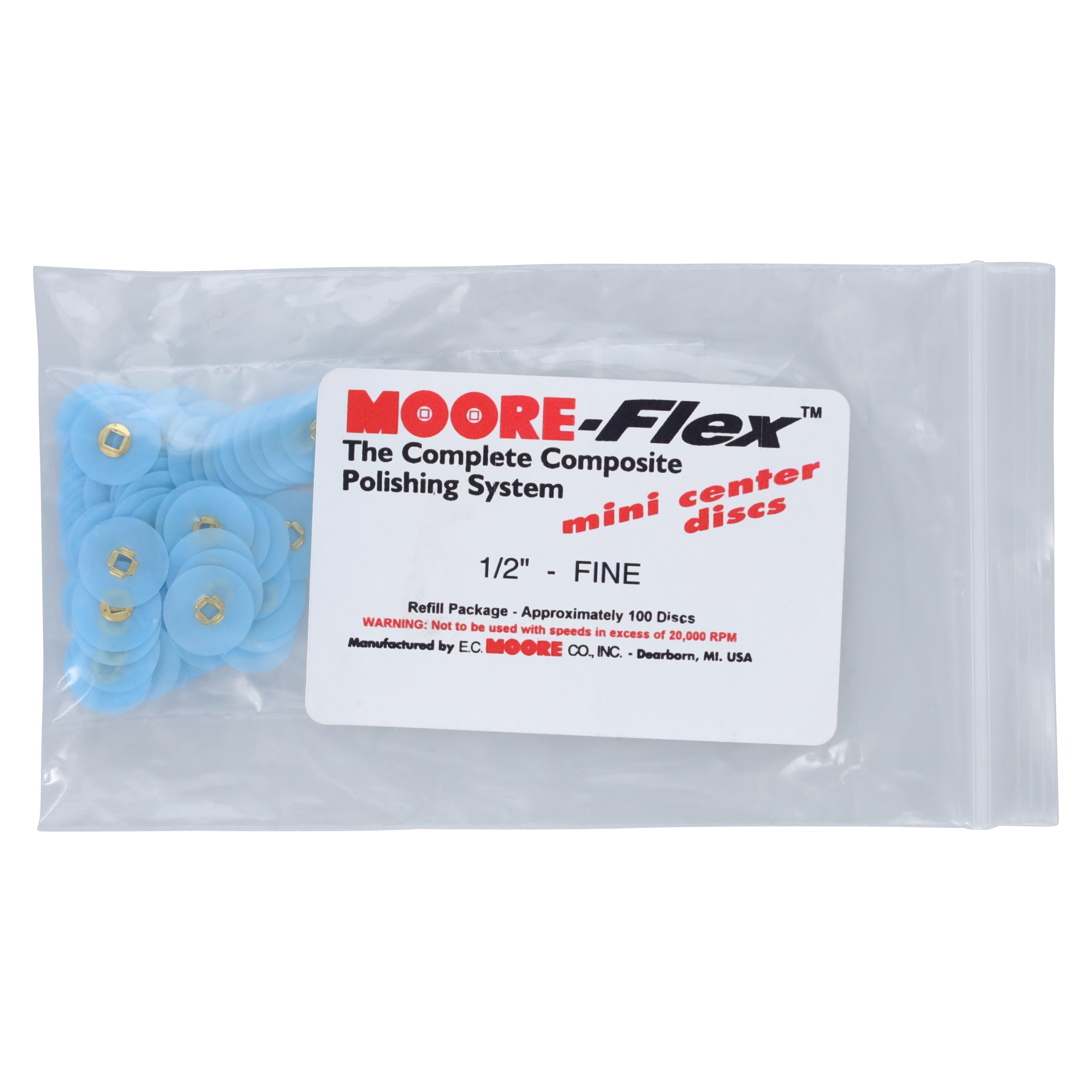 Moore-Flex Polishing Discs, Mini Refill, 1/2", Fine, Blue, 100/Pk, BC-12-1F4 thumbnail 3