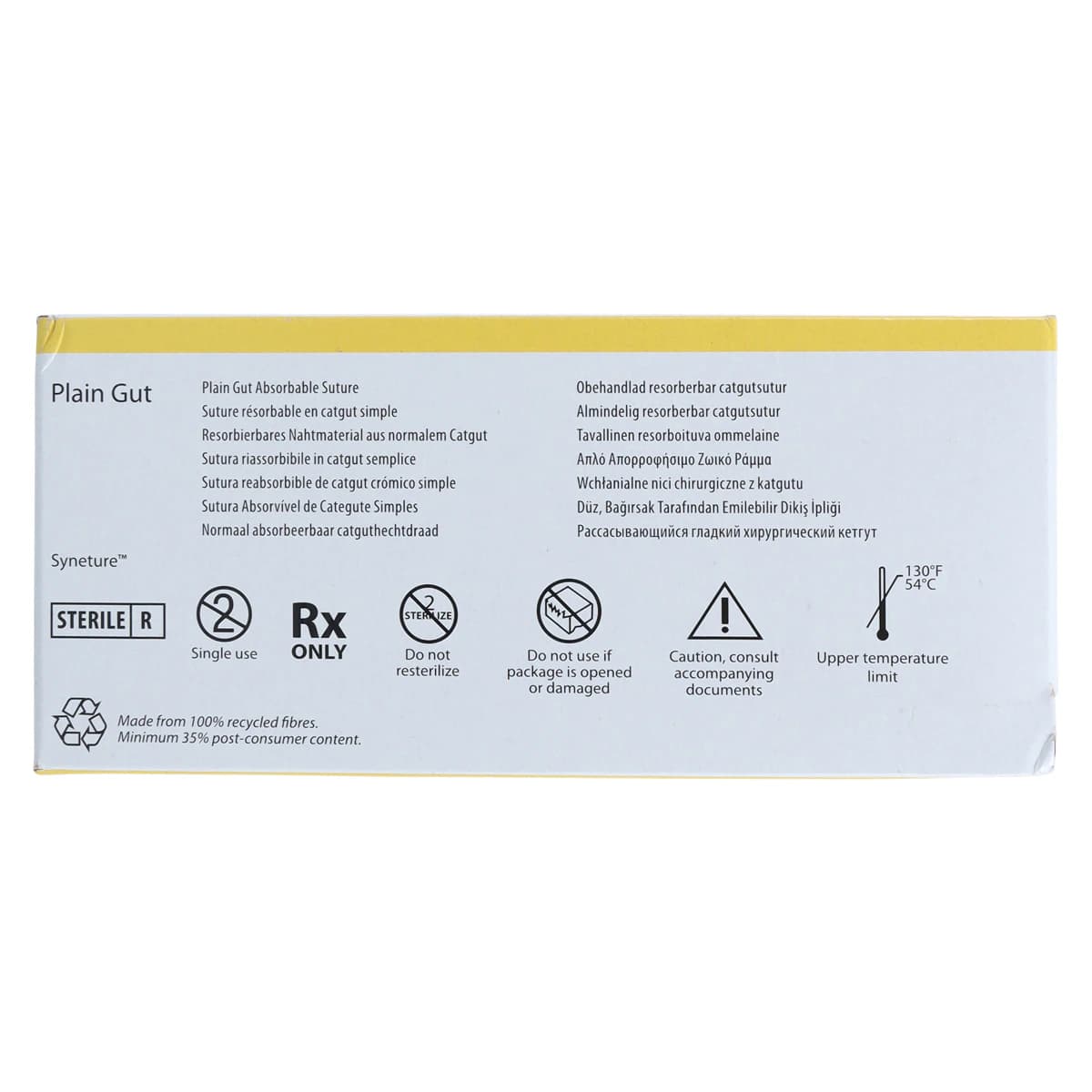 Surgigut Plain Gut Suture, 6-0, 18", Undyed, HE-1 Reverse Cutting 3/8 Circle Needle 11mm, 12/Case thumbnail 6