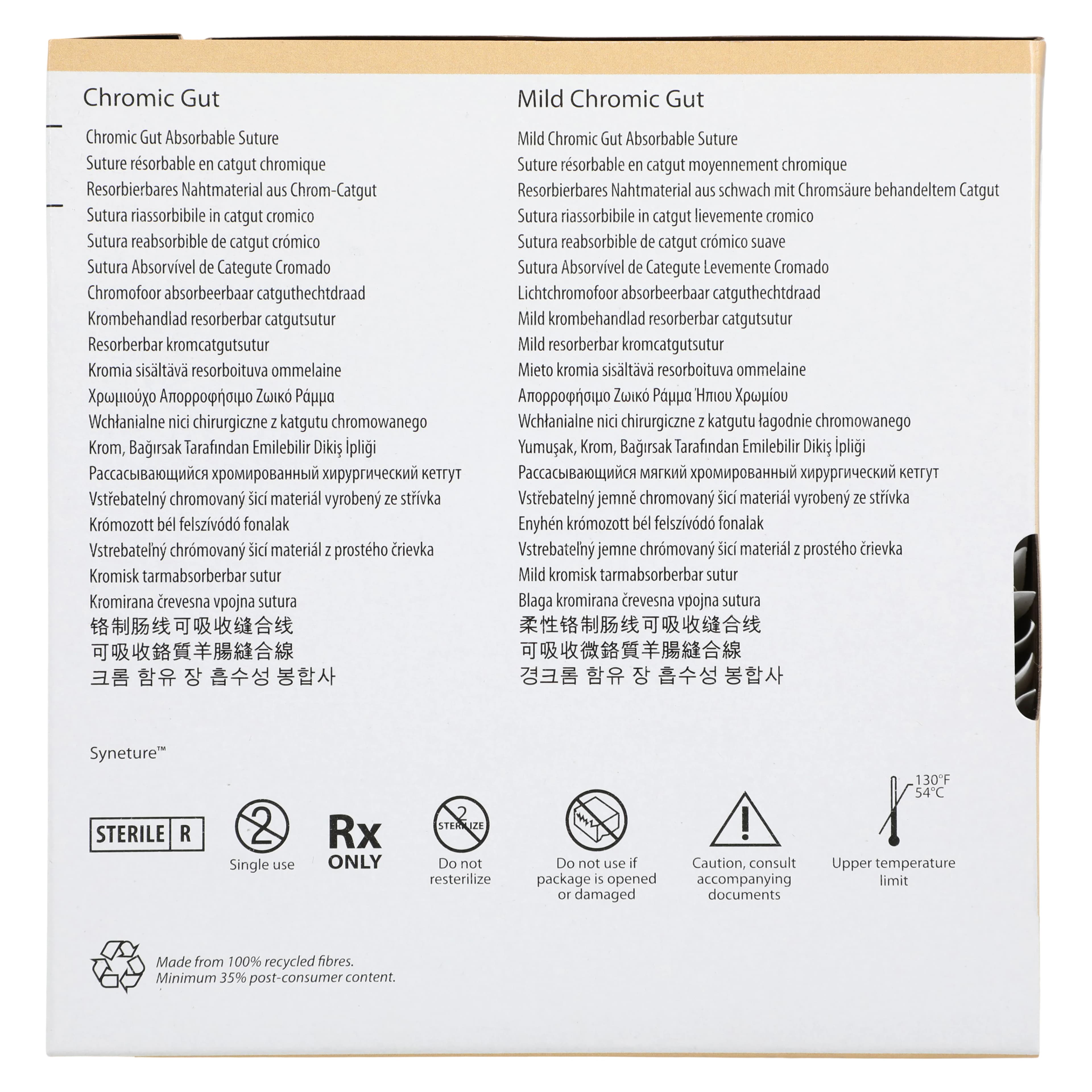 Surgigut Chromic Gut Suture, 4-0, 30" Length, C-13 Reverse Cutting 3/8 Circle Needle, 19mm, Undyed, 36/Case thumbnail 5