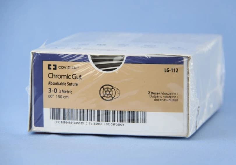 Surgigut Chromic Gut Suture, 3-0, 60", Undyed, Absorbable, 24/Package - Suture Chromic Gut UD Reel - Image 1
