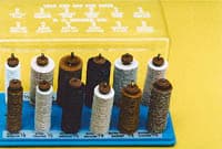 Moore Spindle Stand with Assorted Paper Discs, Brass Center, 600/Box, BC-SS-A - Moore Spindle Stand W/Asst Paper Disc 600/Bx - Image 1
