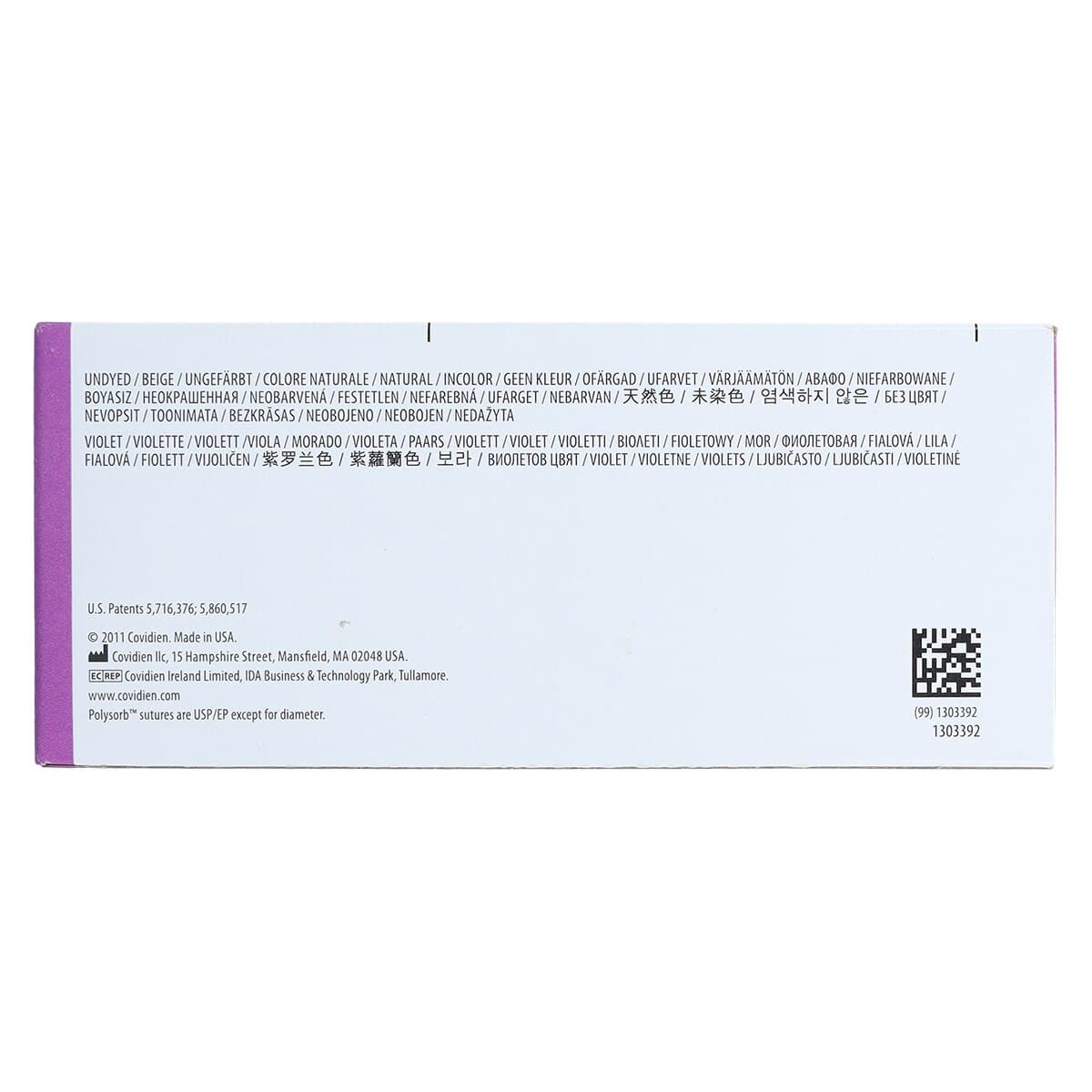 Medtronic Polysorb Suture, 3-0, 30", Undyed, V-20 Taper Point 1/2 Circle Needle 26mm, Coated, 36/Case thumbnail 7