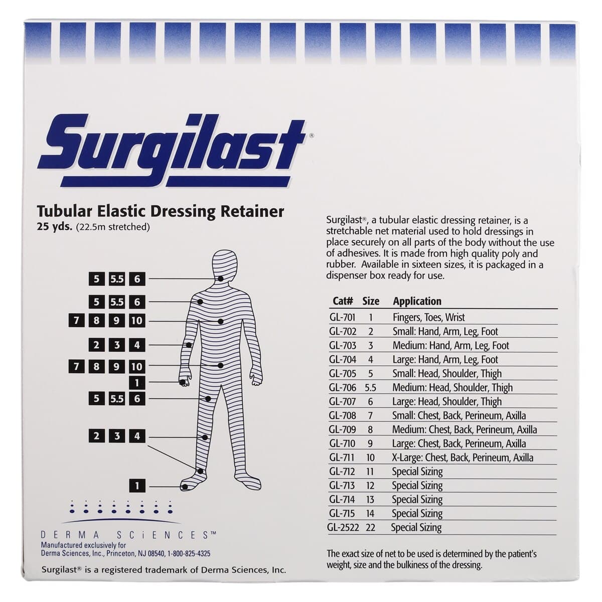Surgilast Tubular Elastic Dressing, 4.5" x 25 yd, White, Box thumbnail 4