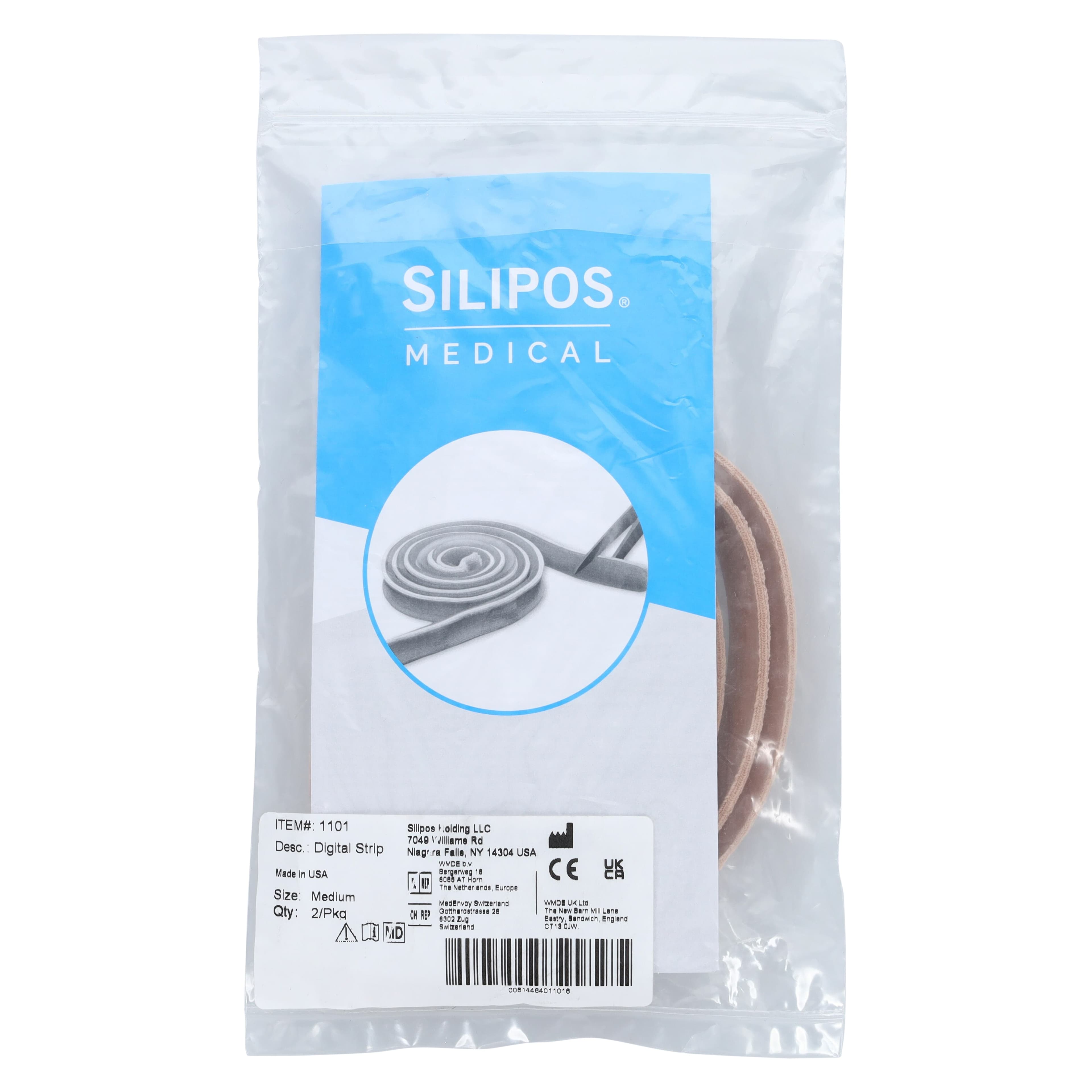 Silipos DigiStrip Orthopedic Pad for Toes or Fingers, Fabric/Gel, 24" thumbnail 2