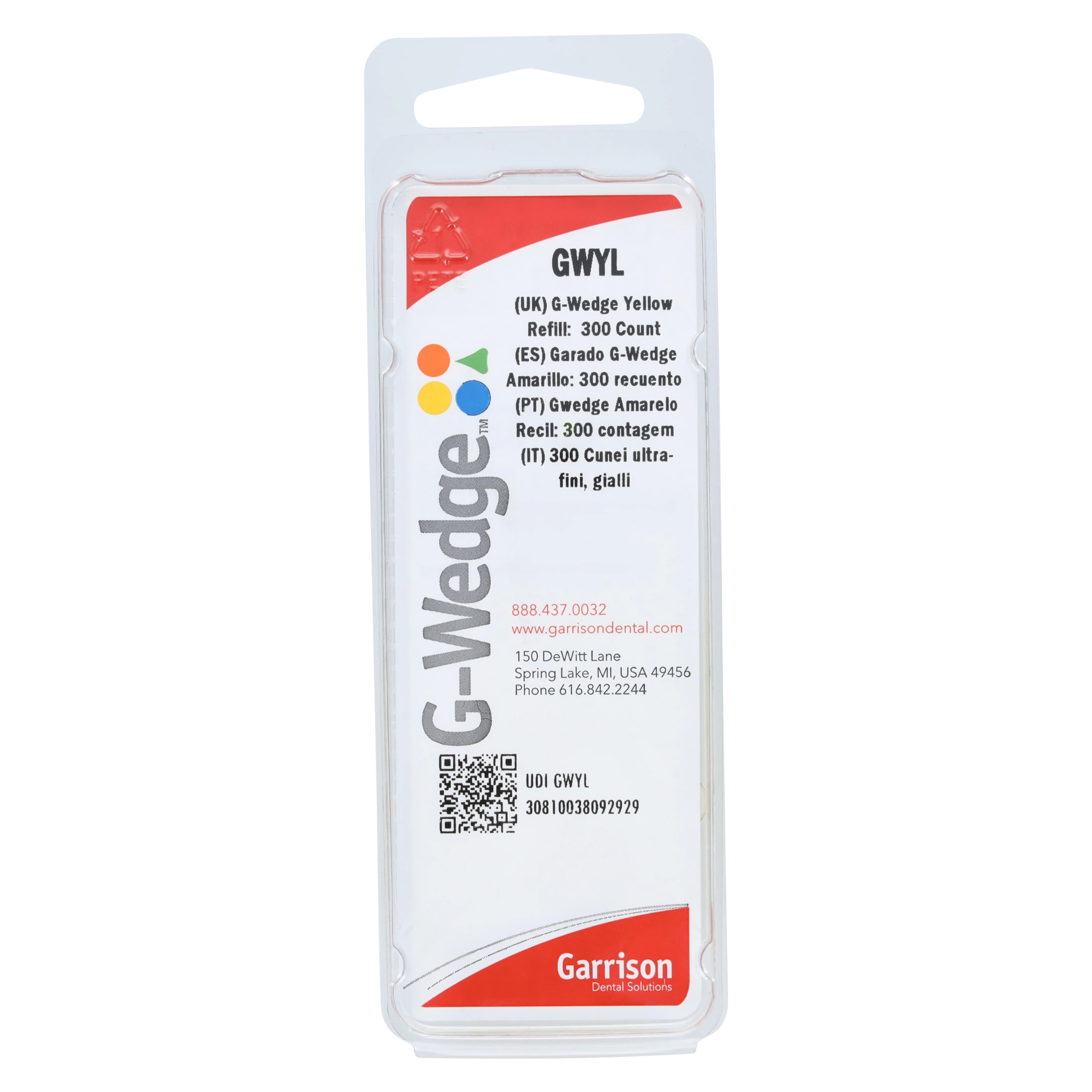 G-Wedge Opaque Plastic Matrix Wedge, Extra Small, Yellow, Bulk Refill, 300/Pack, GWYL thumbnail 3