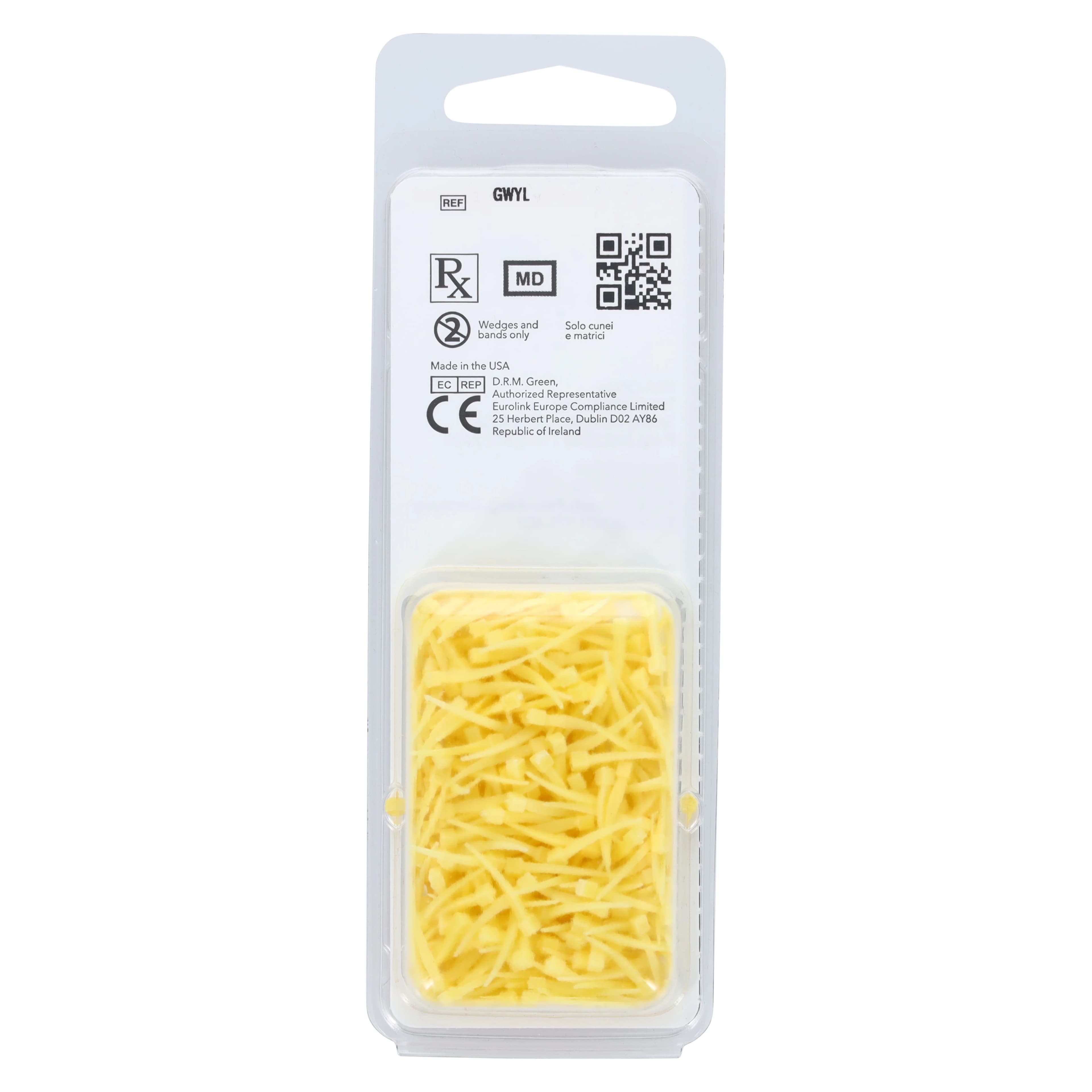 G-Wedge Opaque Plastic Matrix Wedge, Extra Small, Yellow, Bulk Refill, 300/Pack, GWYL thumbnail 4