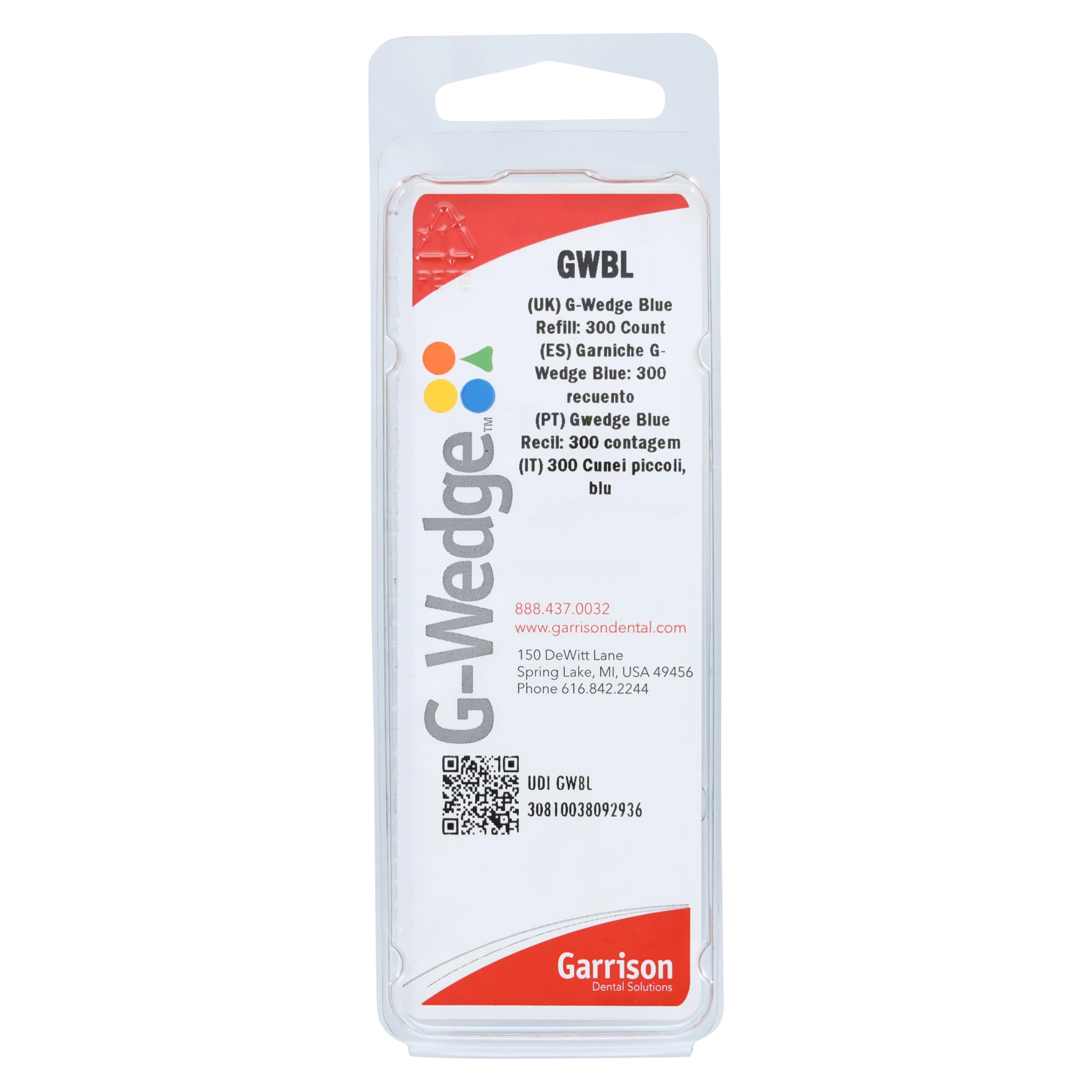 G-Wedge Blue Small Bulk Refill, 300/Pack, GWBL thumbnail 2