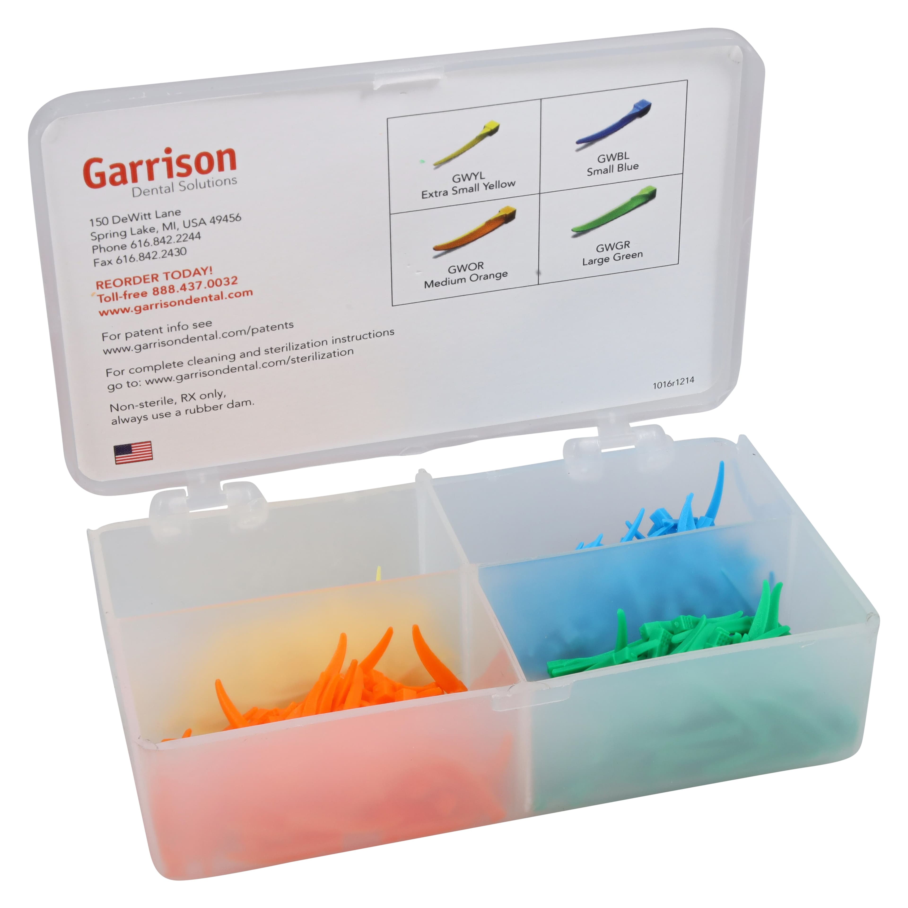 G-Wedge Interproximal Wedge Assorted Kit, 400/Pk (100 Each XS Yellow, Small Blue, Medium Orange, Large Green), GWK4 thumbnail 5
