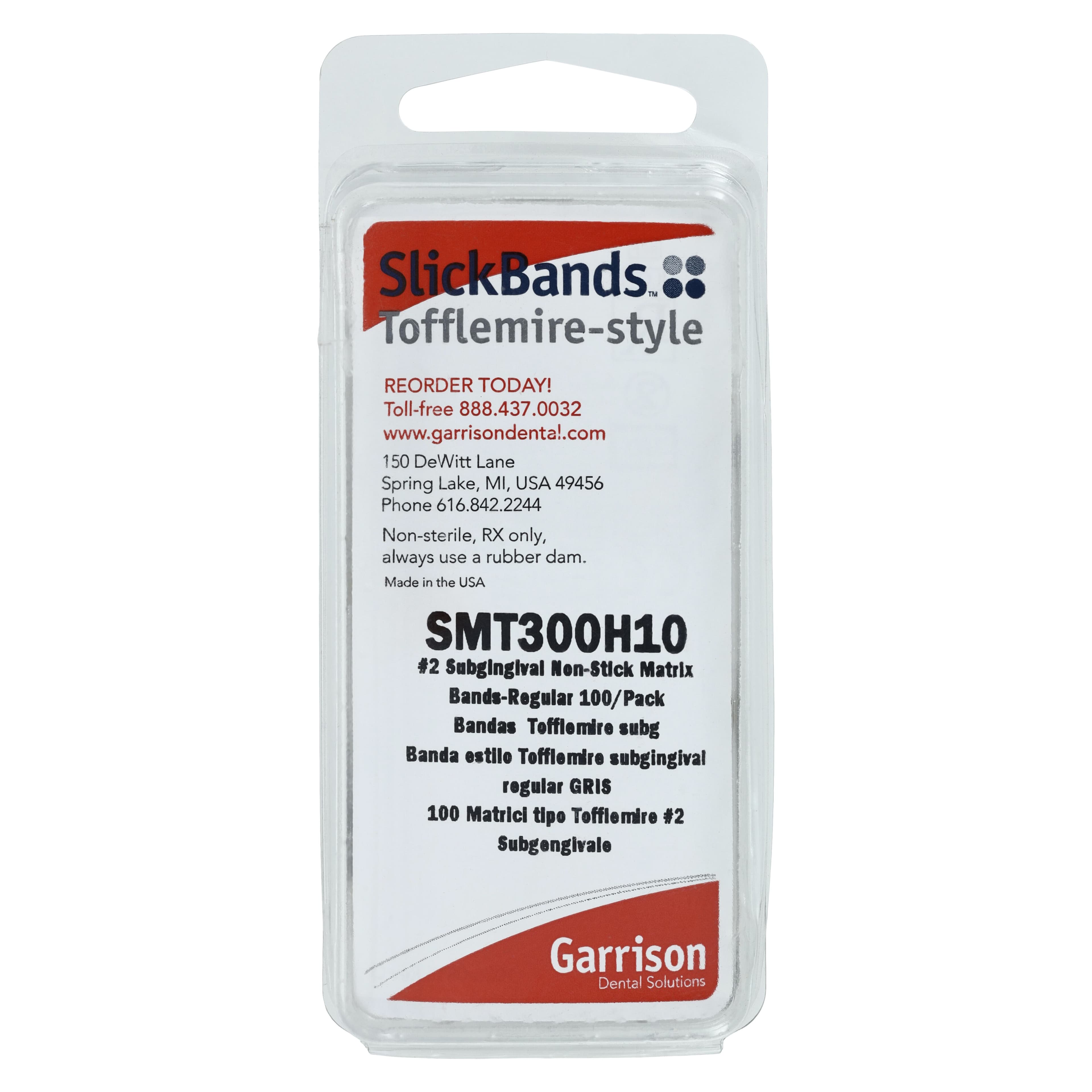 Garrison Dental Slick Bands Sub-Gingival Matrix Bands, #2 Regular, Gray, 100/Pack, SMT300H10 thumbnail 3