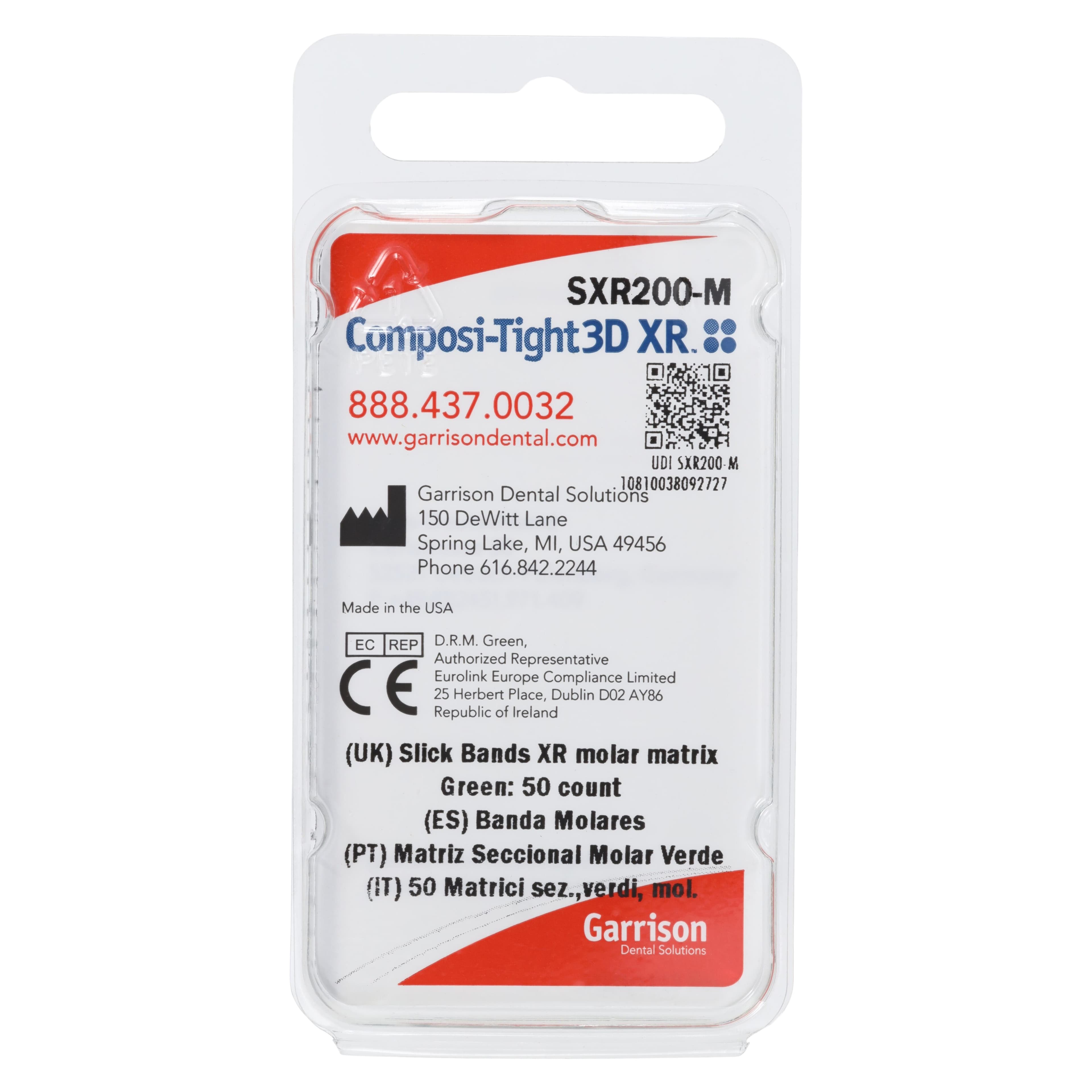 Garrison Dental Slick Bands XR Sectional Matrix Bands, 6.4mm, Green, 50/Pk, SXR200-M thumbnail 3