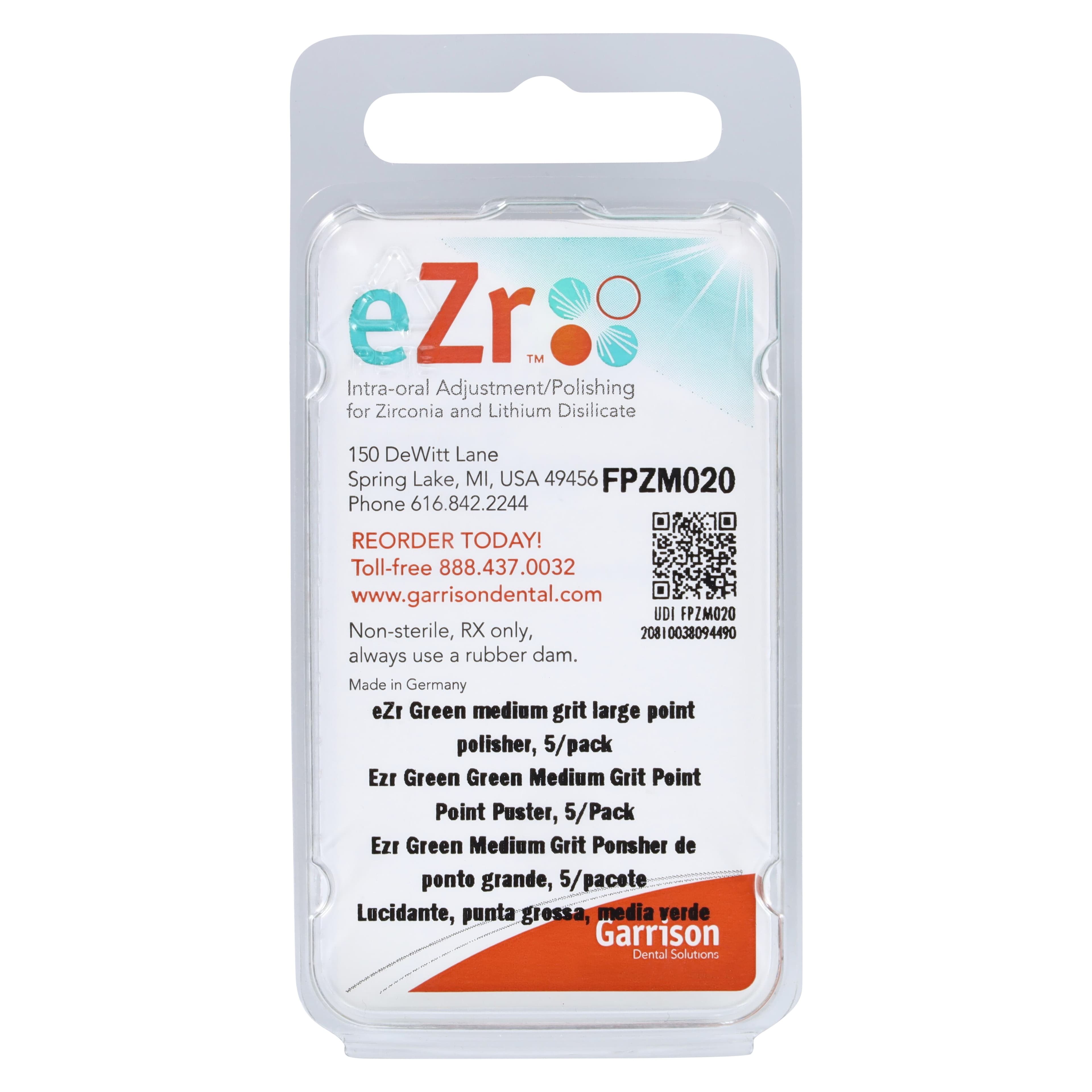 Garrison eZr Green Medium Grit Large Point Polisher (For Smoothing), 5/Pack, FPZM020 thumbnail 3