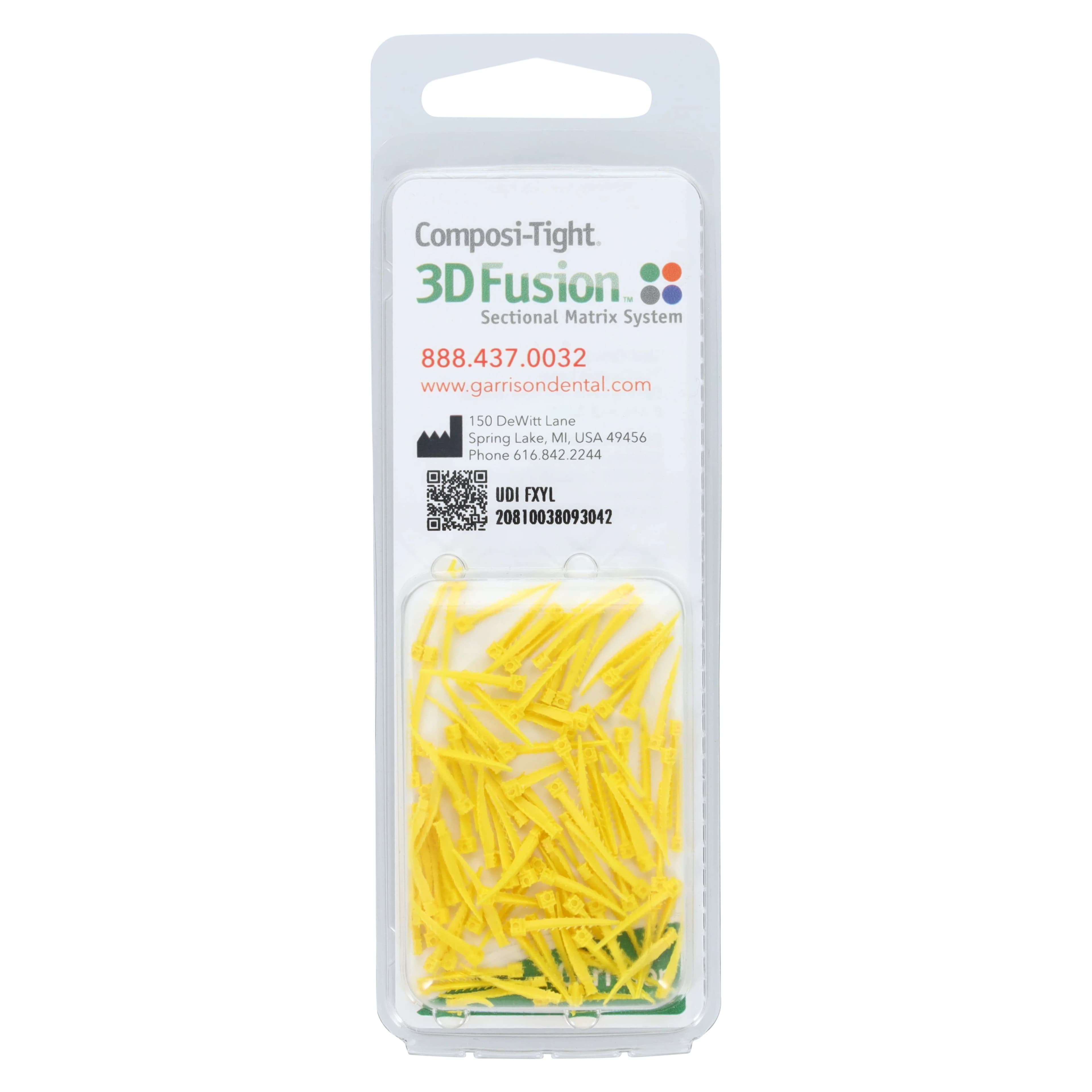 Composi-Tight 3D Fusion Wedge Bulk Refill, Extra Small, Yellow, 100/Pk, FXYL thumbnail 3