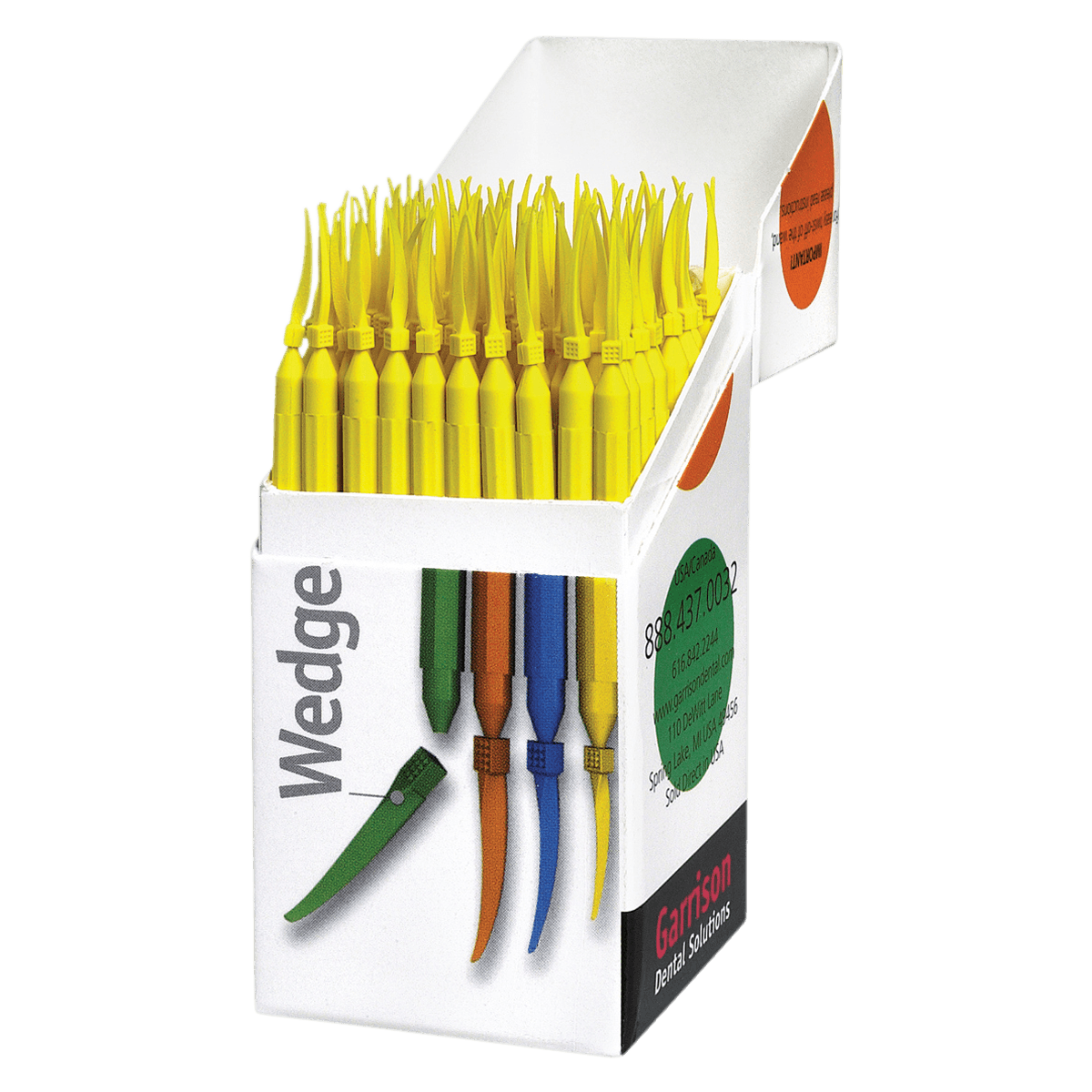 Garrison Dental Wedge Wands Standard Refill, Extra Small, Yellow, 100/Pk, SWYL thumbnail 2