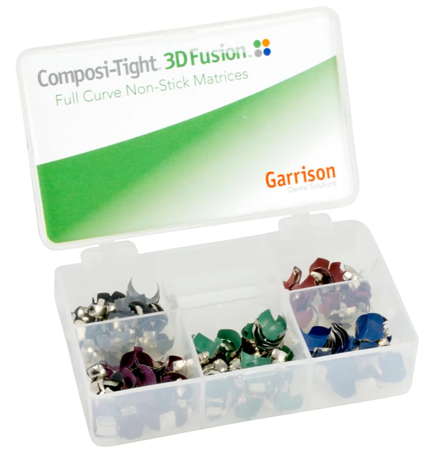 Garrison Composi-Tight 3D Fusion Matrix Band Kit, Full Curve, Assorted Sizes, 420/Pk, FXB01 - Composi-Tight 3D Fusion Matrix Band Kit 420/pack Full Curve Bands Wrap Further Around The Tooth, FXB01 - Image 1