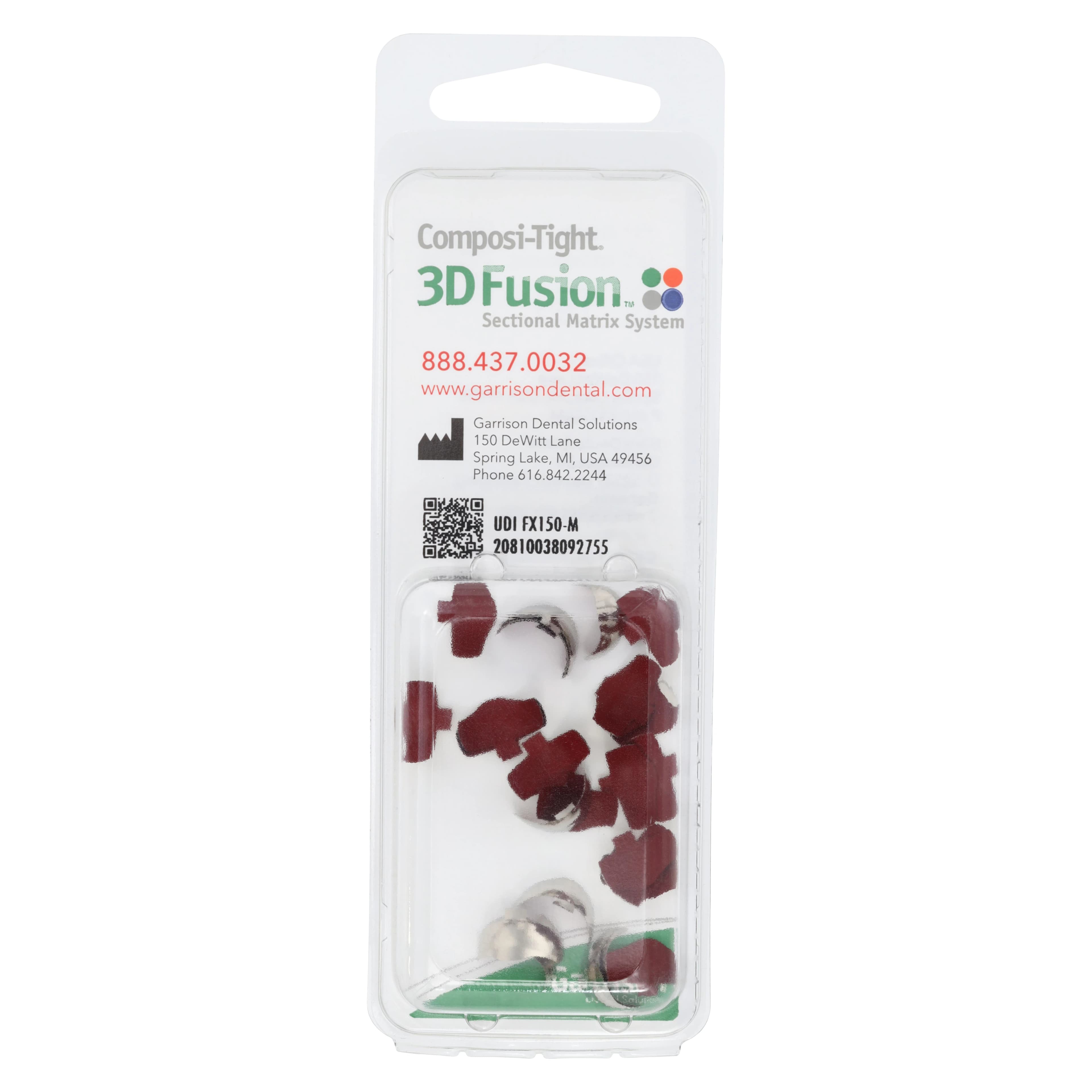 Composi-Tight 3D Fusion Matrix Bands with Extension, Premolars (Bicuspid), 6.0mm, Red, 30/Pack, FX150-M thumbnail 3