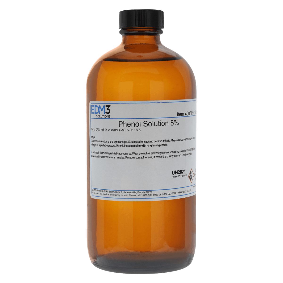 Phenol Reagent 5% Solution, 16 oz Bottle - Phenol Liquid 5% - Image 1