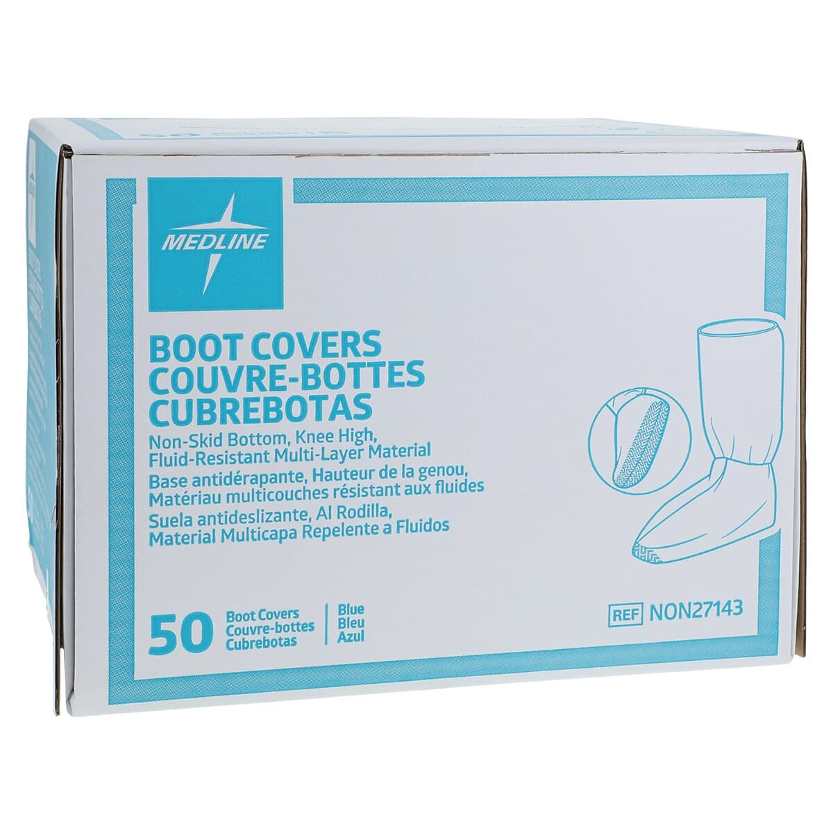 Medline Knee-High Boot Covers, Blue, Regular, 150/Case thumbnail 3