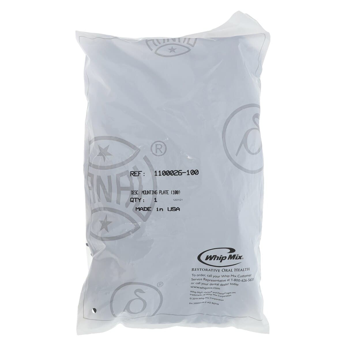 Whip Mix Disposable Mounting Plates with Metal Insert, Fits Hanau & Denar Articulators, 100/Pack, 1100026-100 thumbnail 2