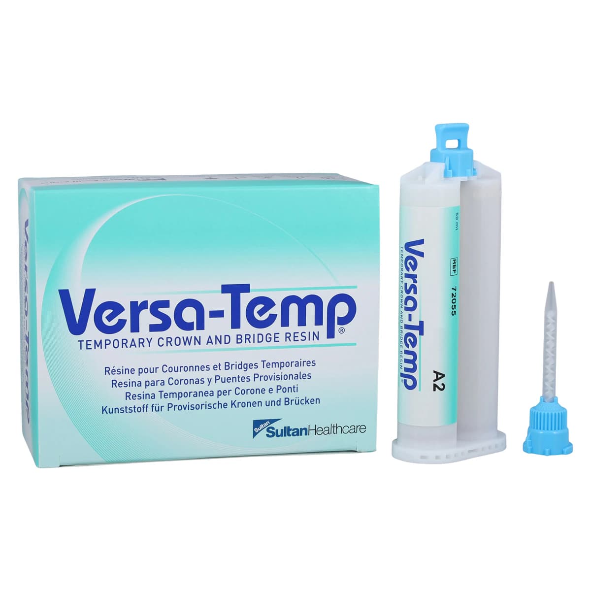 VersaTemp® Temporary Crown and Bridge Resin, Shade A2, 50ml Cartridge Refill (with 15 Mixing Tips) - VersaTemp® Temporary Crown and Bride Resin Shade A2 50ml Cartridge - Image 1